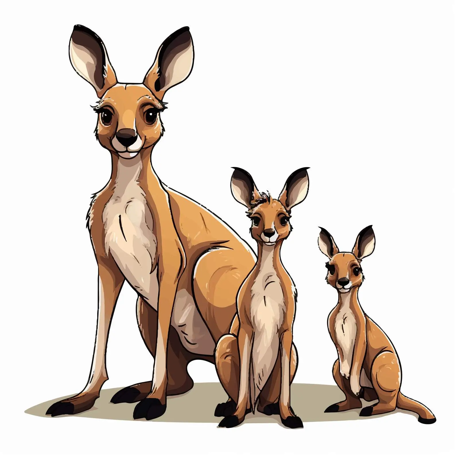 Mixed Kangaroo Cartoon Illustrations — free download from Dotvec