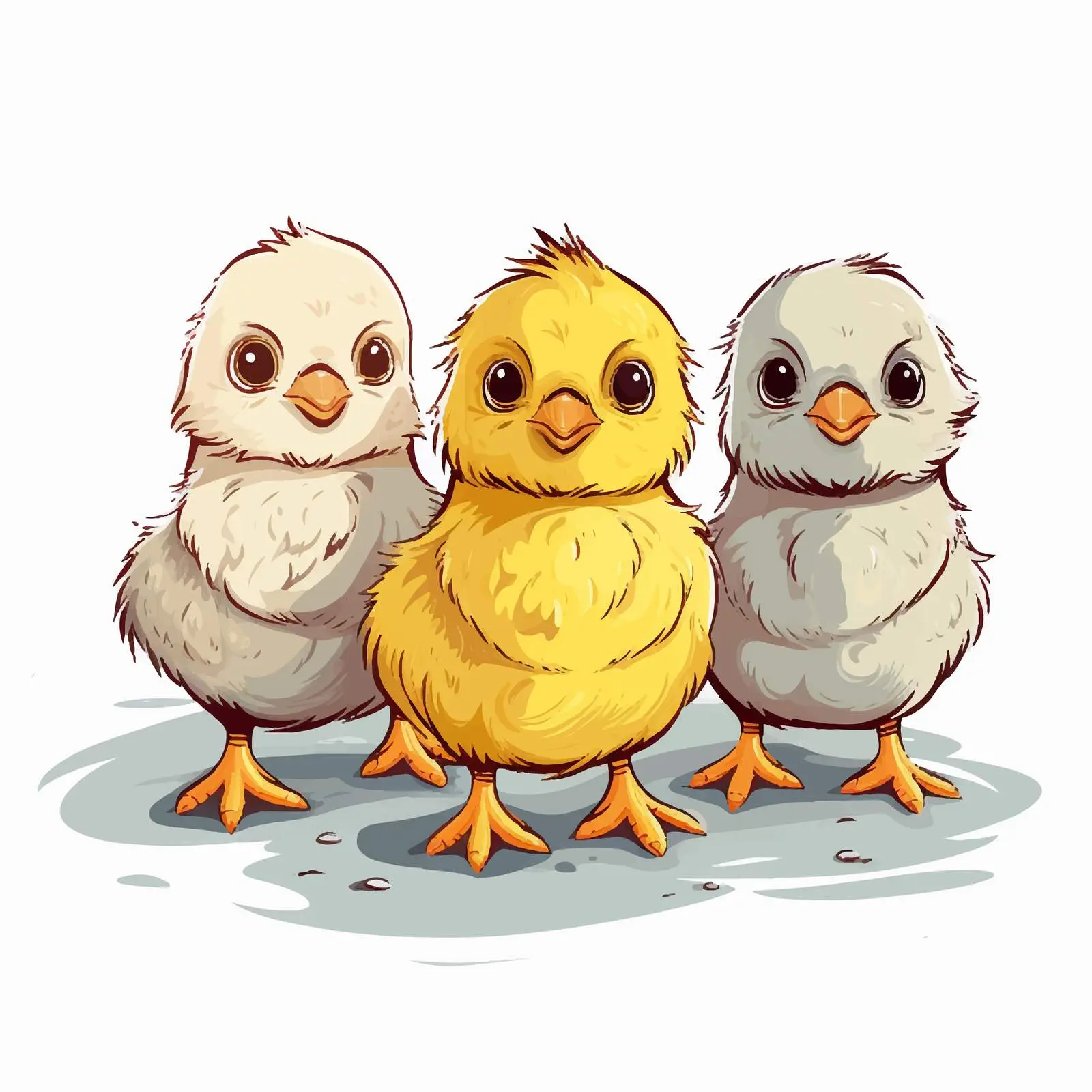 Cartoon Illustration of Young Chicks on White Background — free download from Dotvec