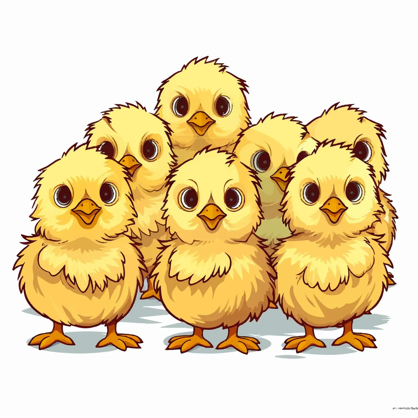 Cute Young Chicks Cartoon Illustration on White — free download from Dotvec