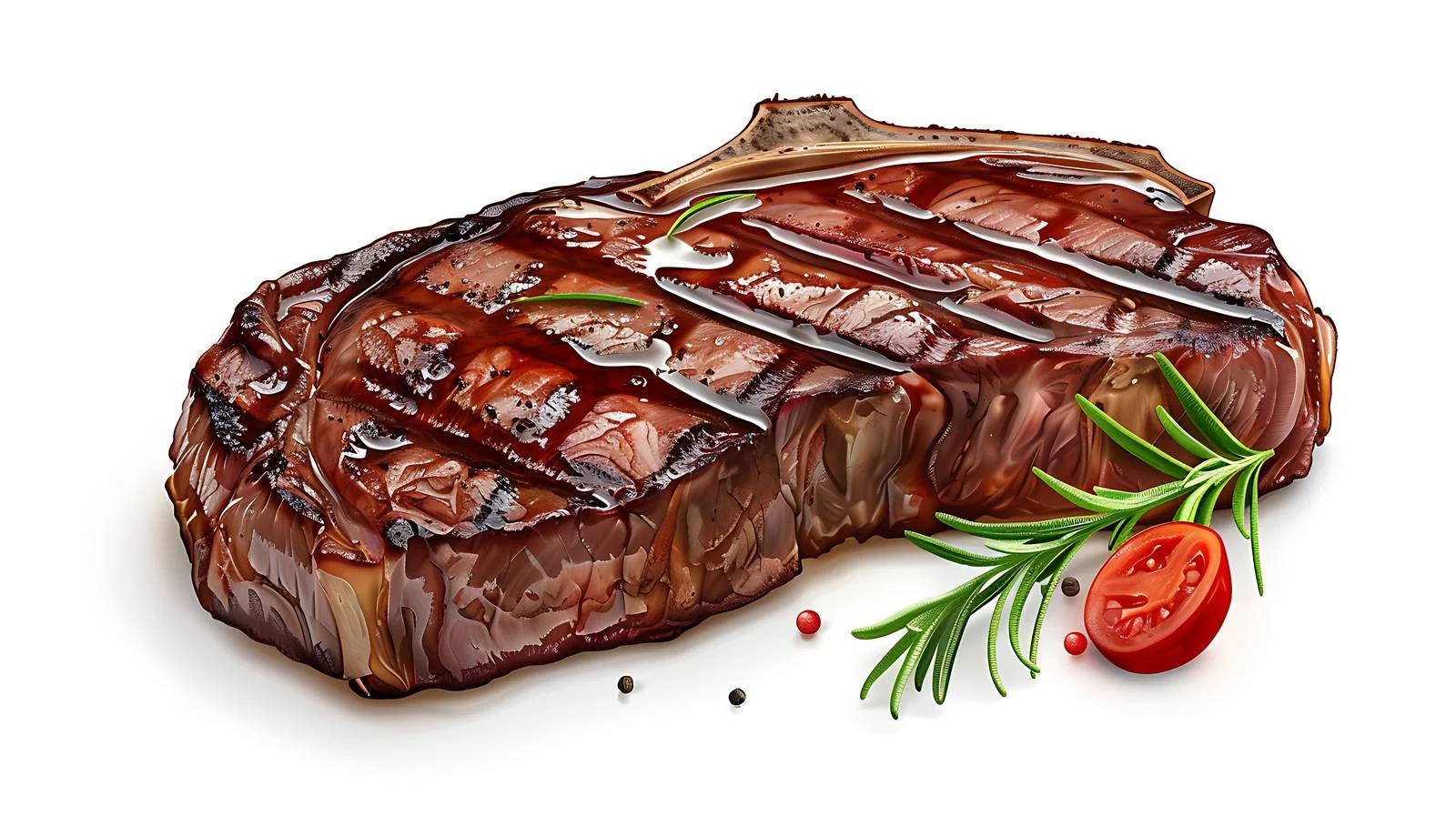 Succulent Steak Isolated on White Background — free download from Dotvec