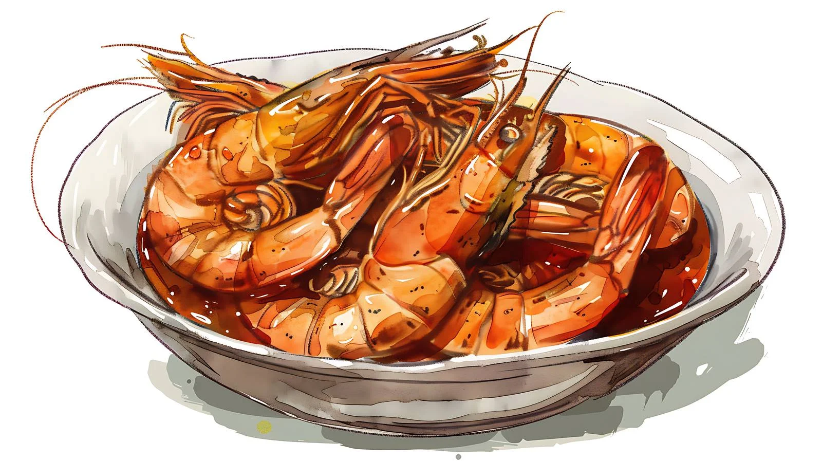 Exquisite Braised Prawns on White Background — free download from Dotvec