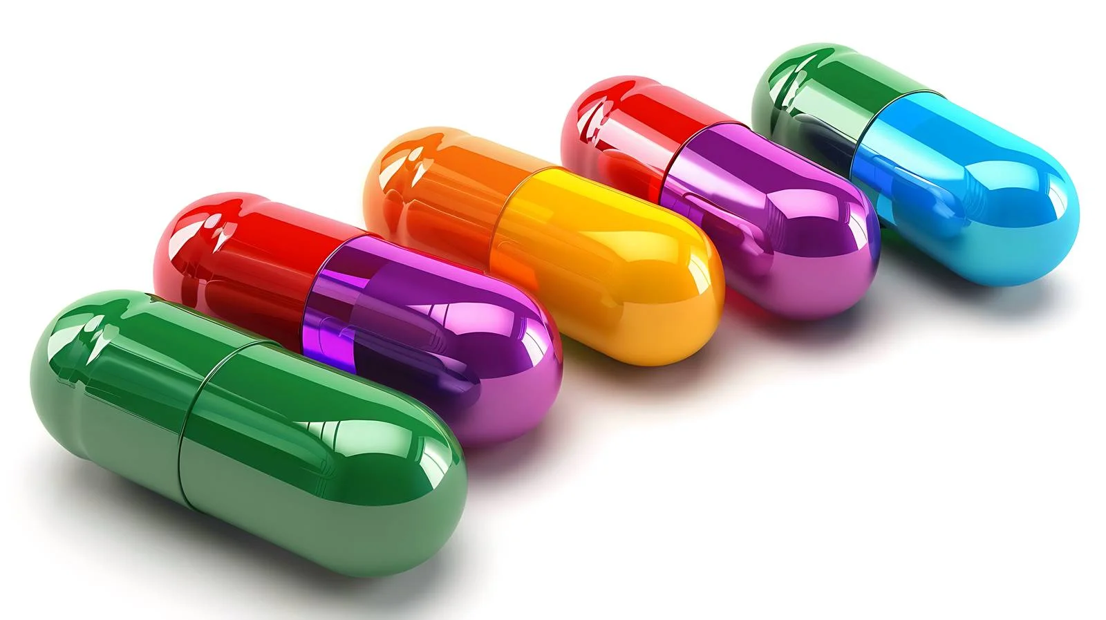 Vibrant Color Pills on White Background — free download from Dotvec