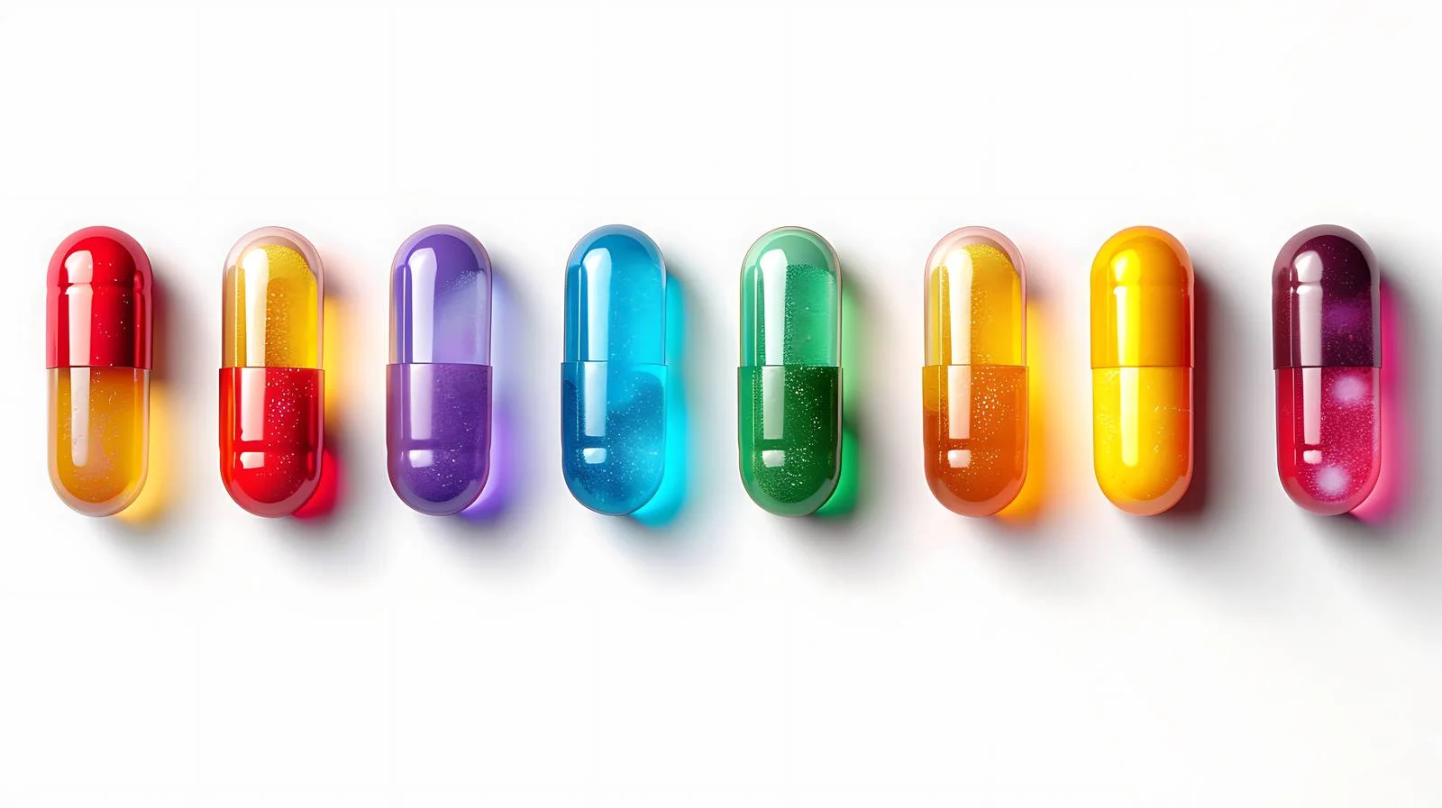 Colorful Pills on White Background — free download from Dotvec
