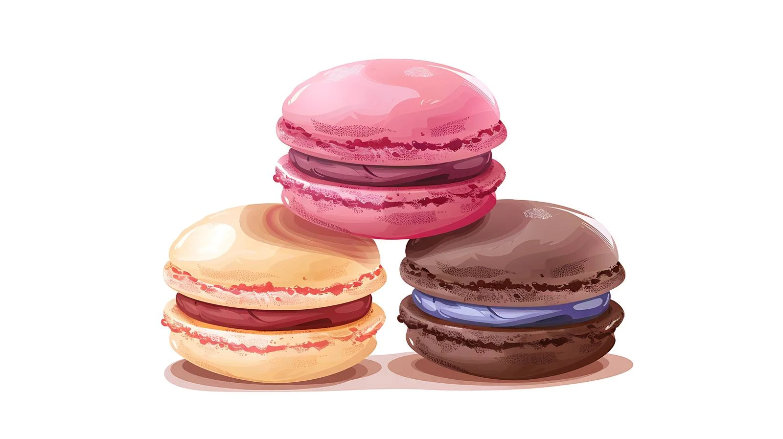 Delicious Macaron Dessert on White Background — free download from Dotvec