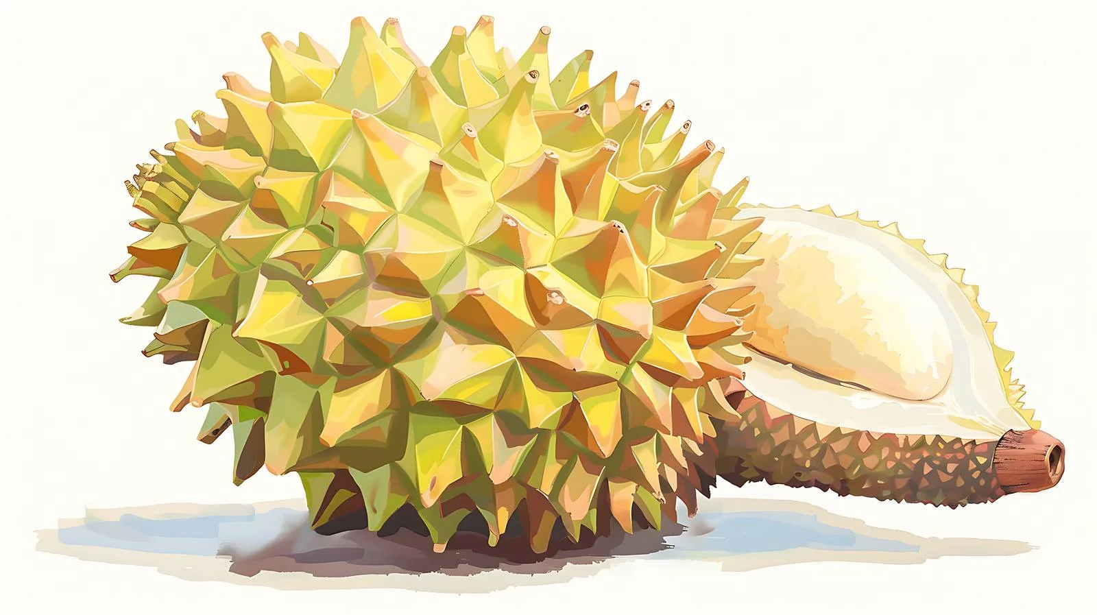 Detailed Durian on White Background — free download from Dotvec
