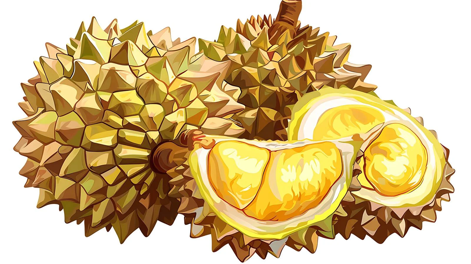 Detailed Durian on White Background — free download from Dotvec
