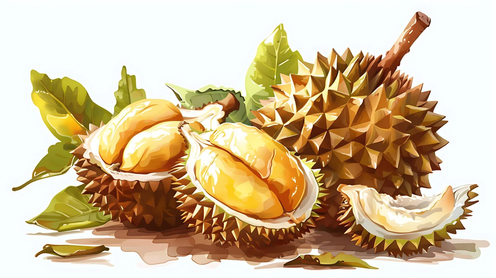 Vibrant Durian Fruit on White Background — free download from Dotvec