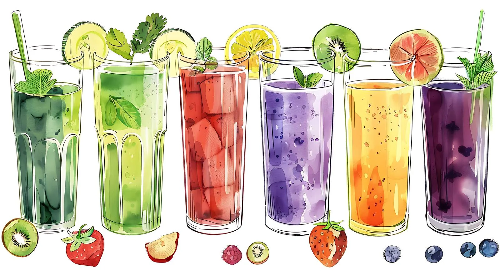 Freshly illustrated vegetable juice on white — free download from Dotvec