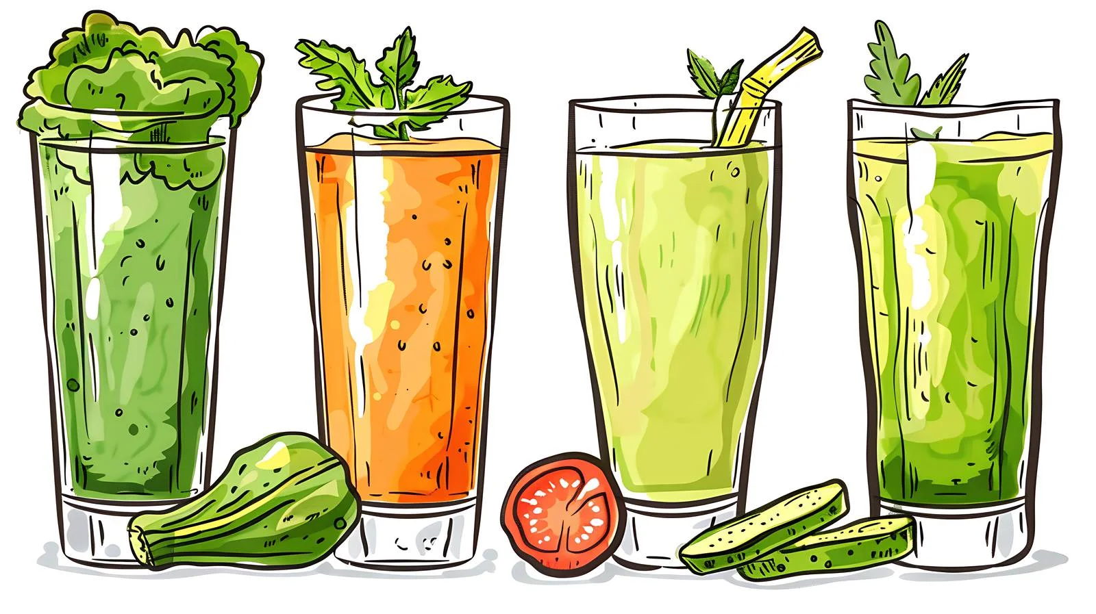 Vegetable Juice on White Background — free download from Dotvec