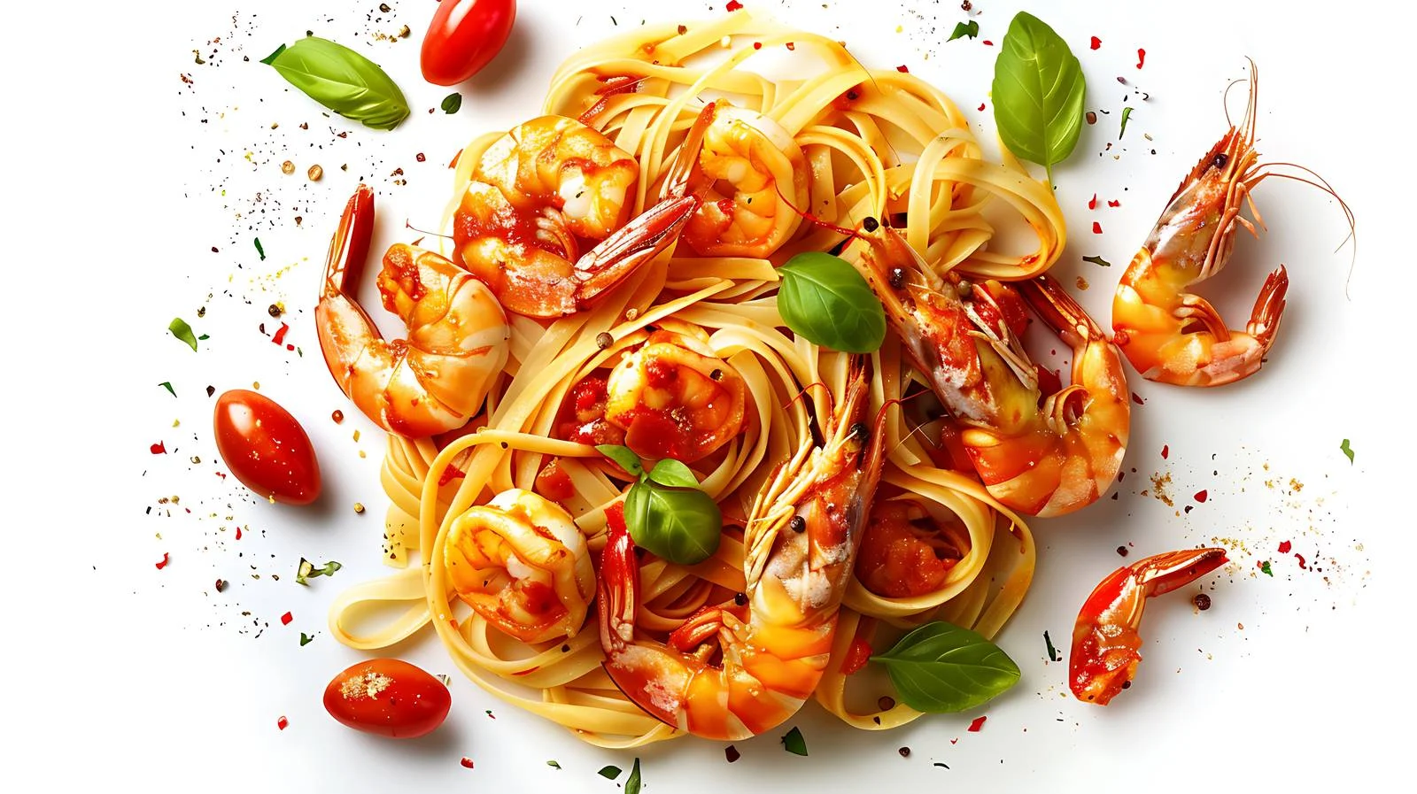 Capturing Delectable Prawn Pasta on White – free prawn image from Dotvec