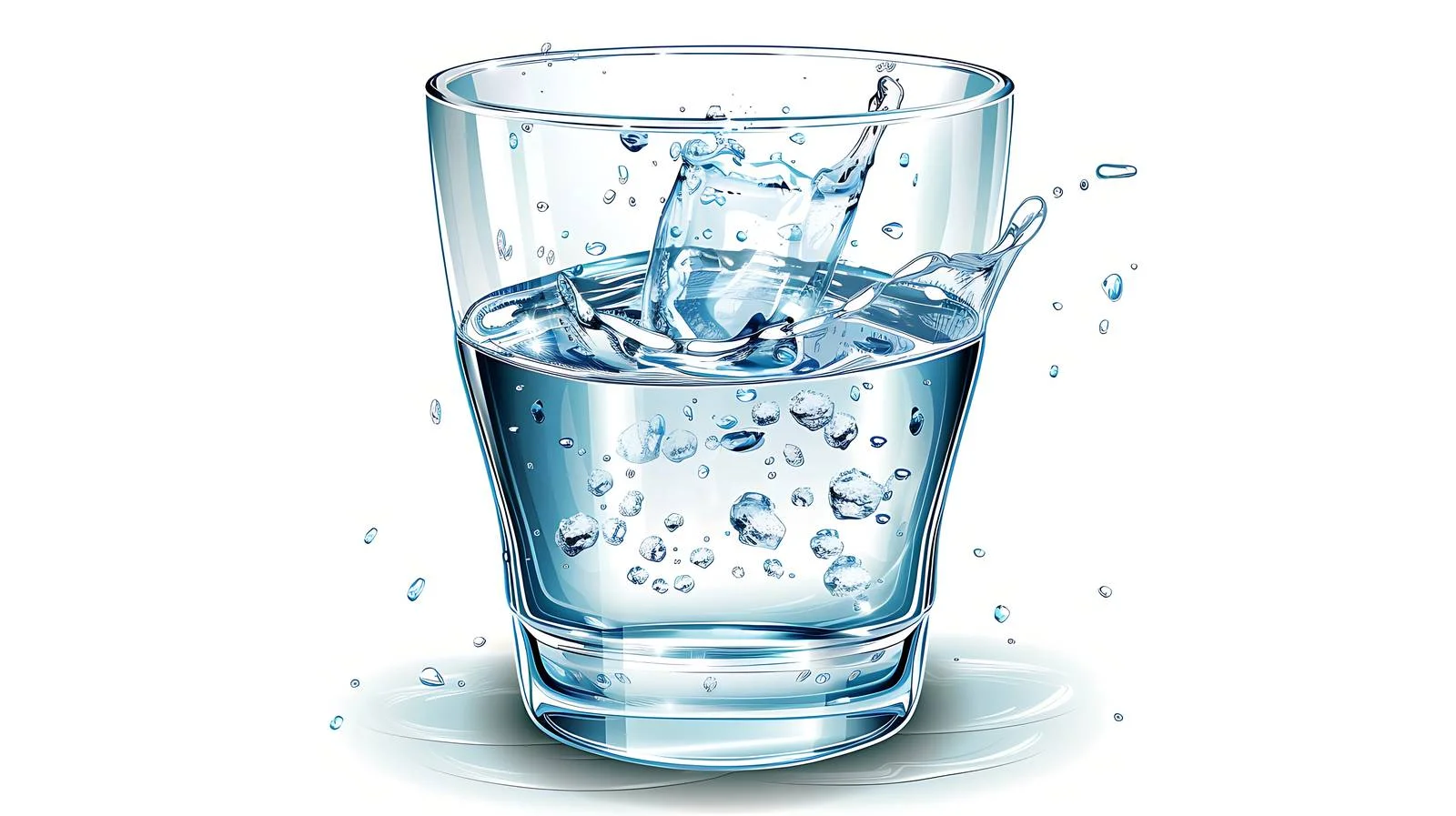 Glass of Water on White Background — free download from Dotvec