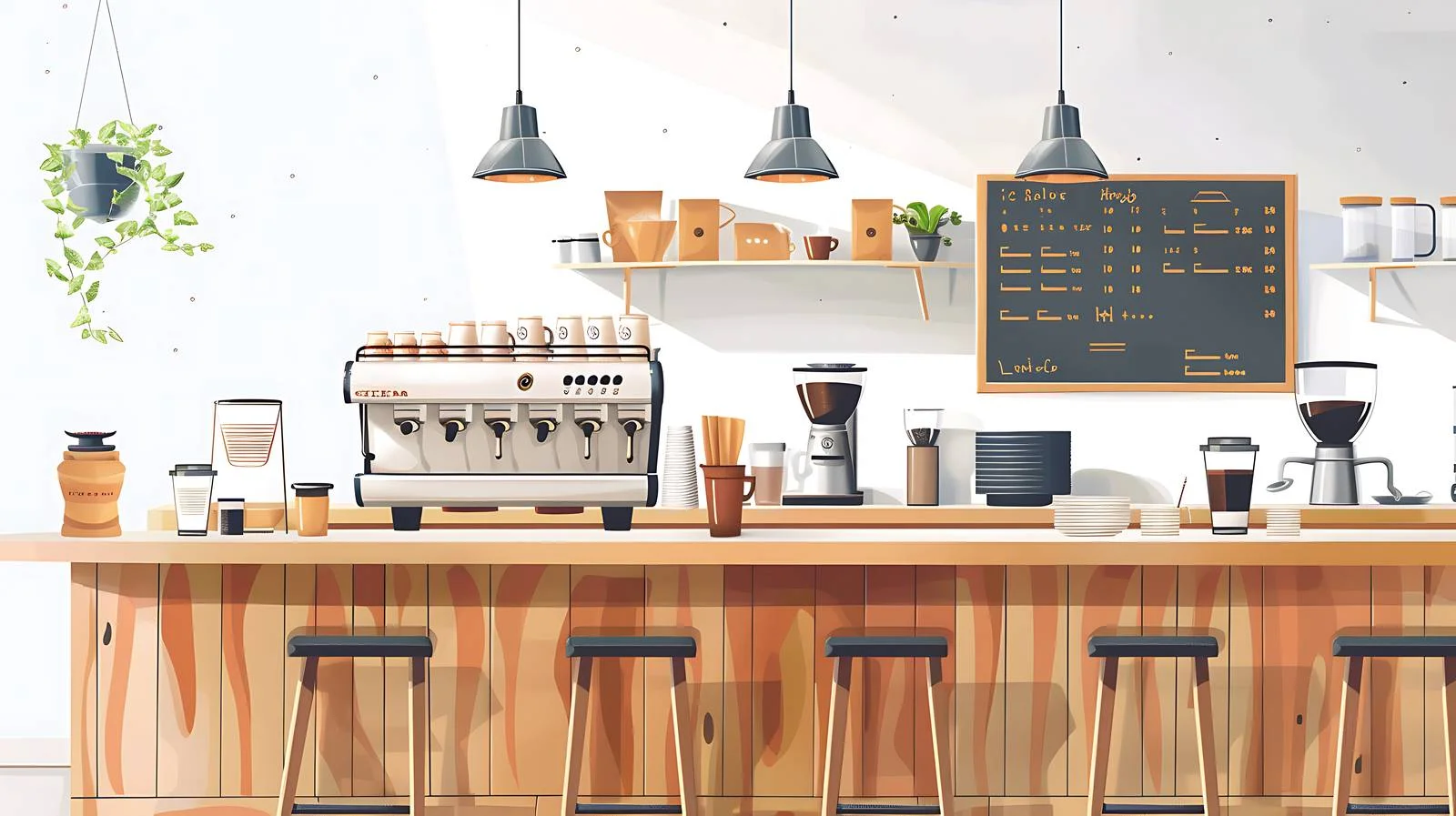 Modern Coffee Shop Close-up — free download from Dotvec