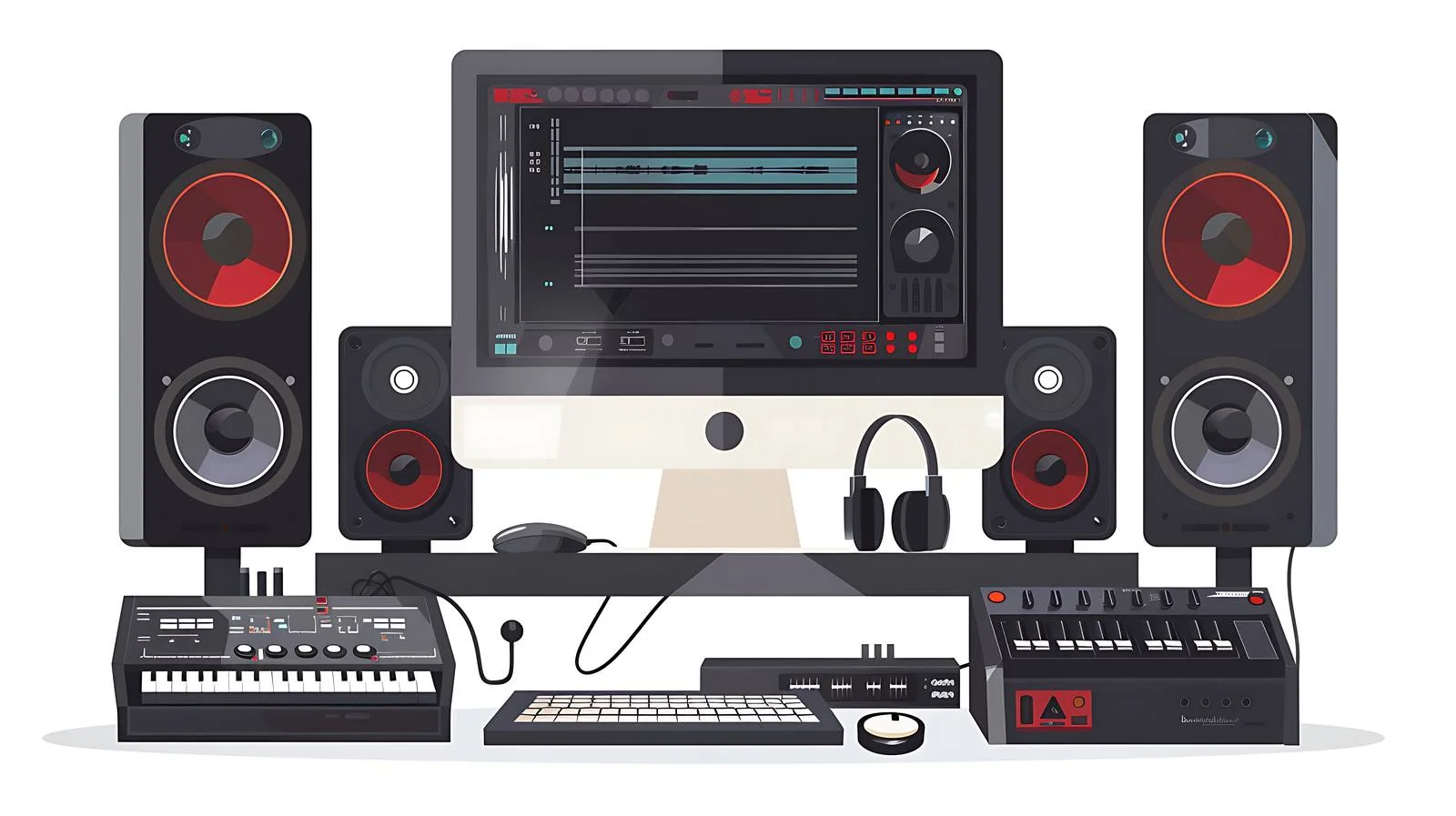 Computer Sound Combination Illustration — free download from Dotvec