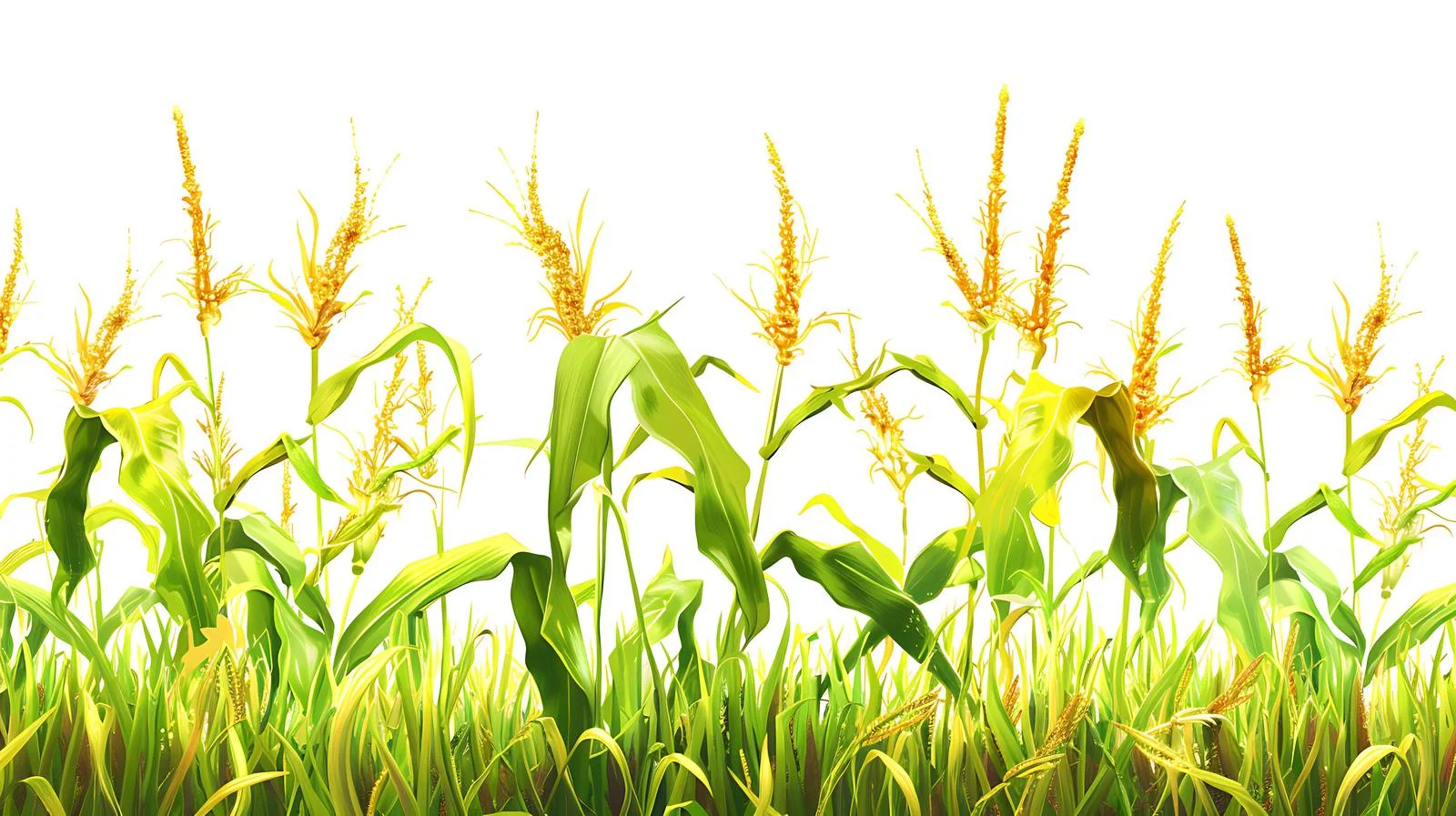 Rural Cornfield on White Background — free download from Dotvec