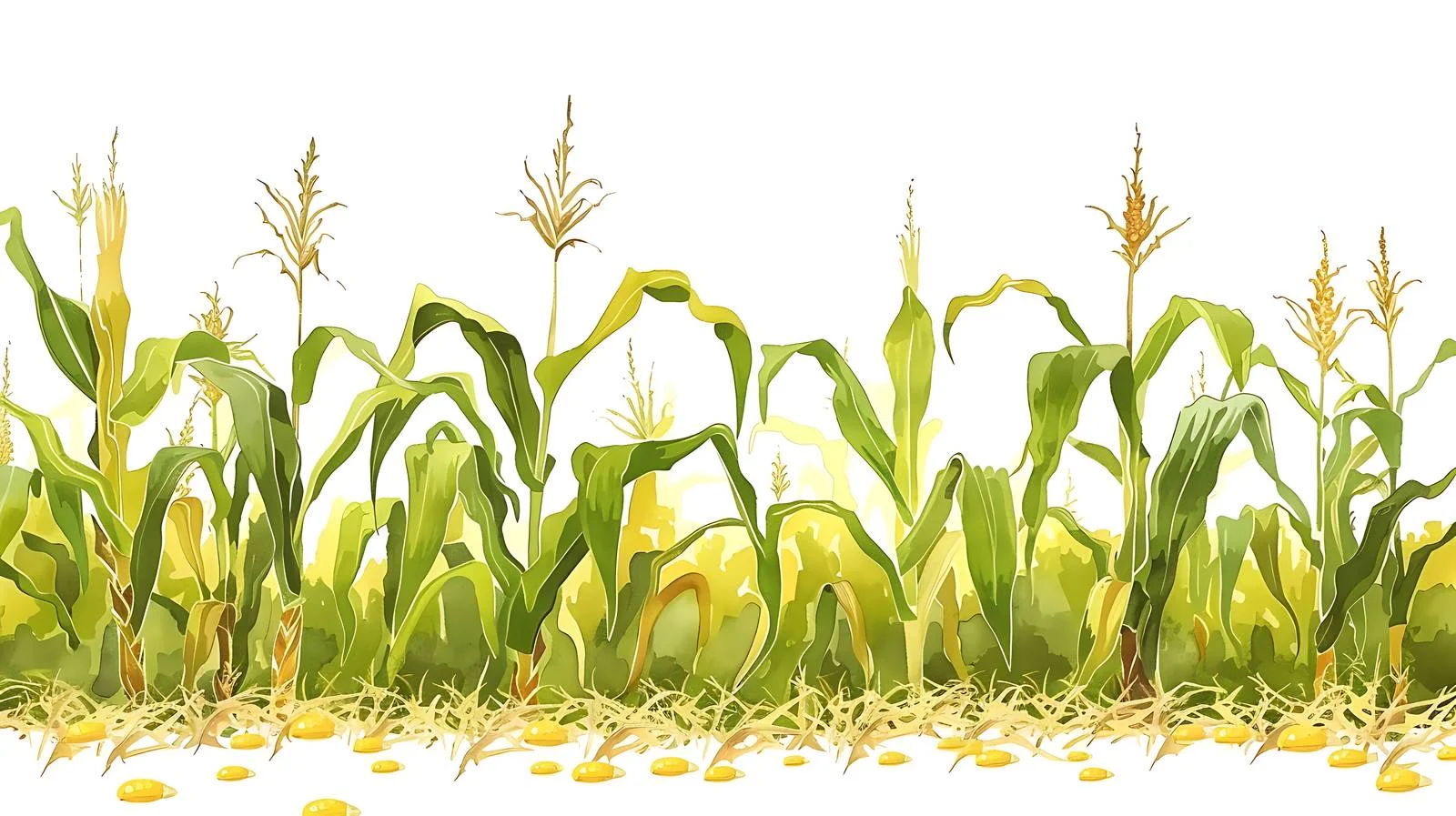 Cornfield on White Background Illustration — free download from Dotvec