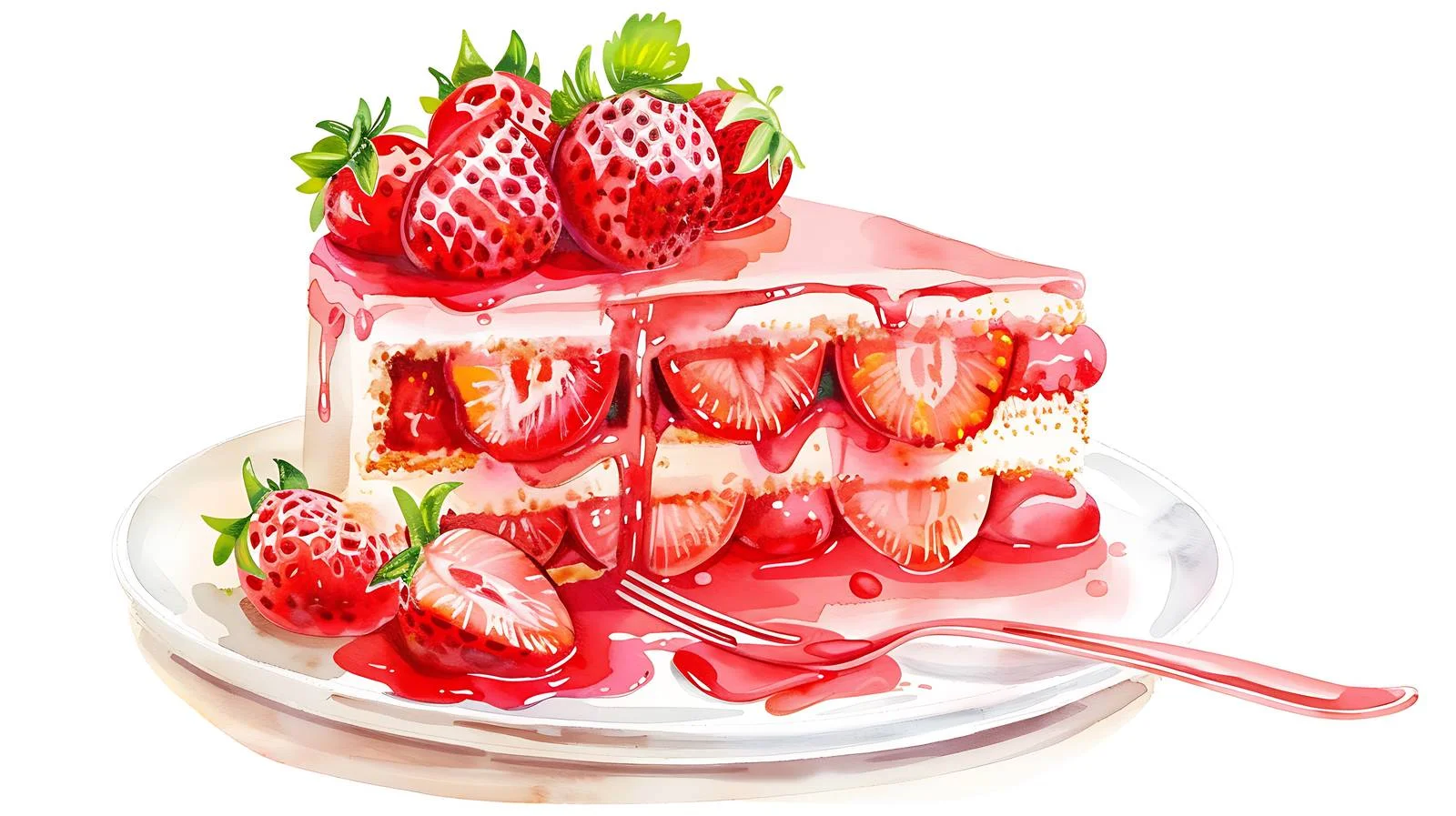 Delicious Strawberry Cake Illustration — free download from Dotvec