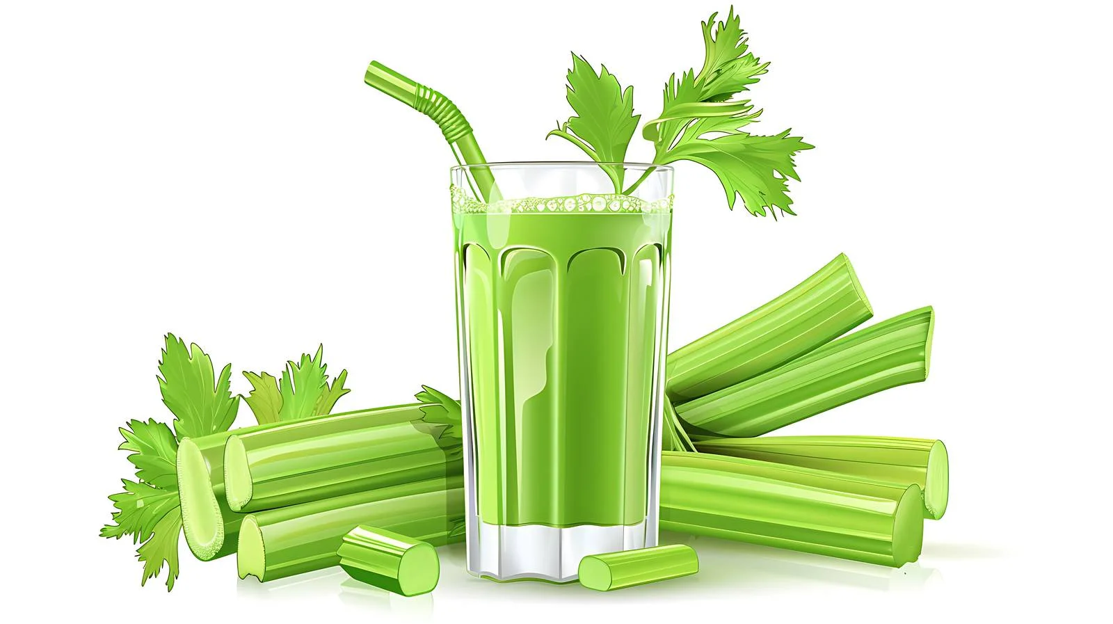 Fresh Celery Juice on White Background — free download from Dotvec