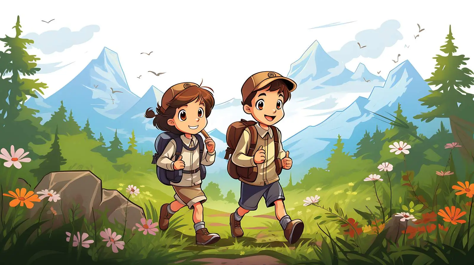 Kids Exploring Nature — free download from Dotvec