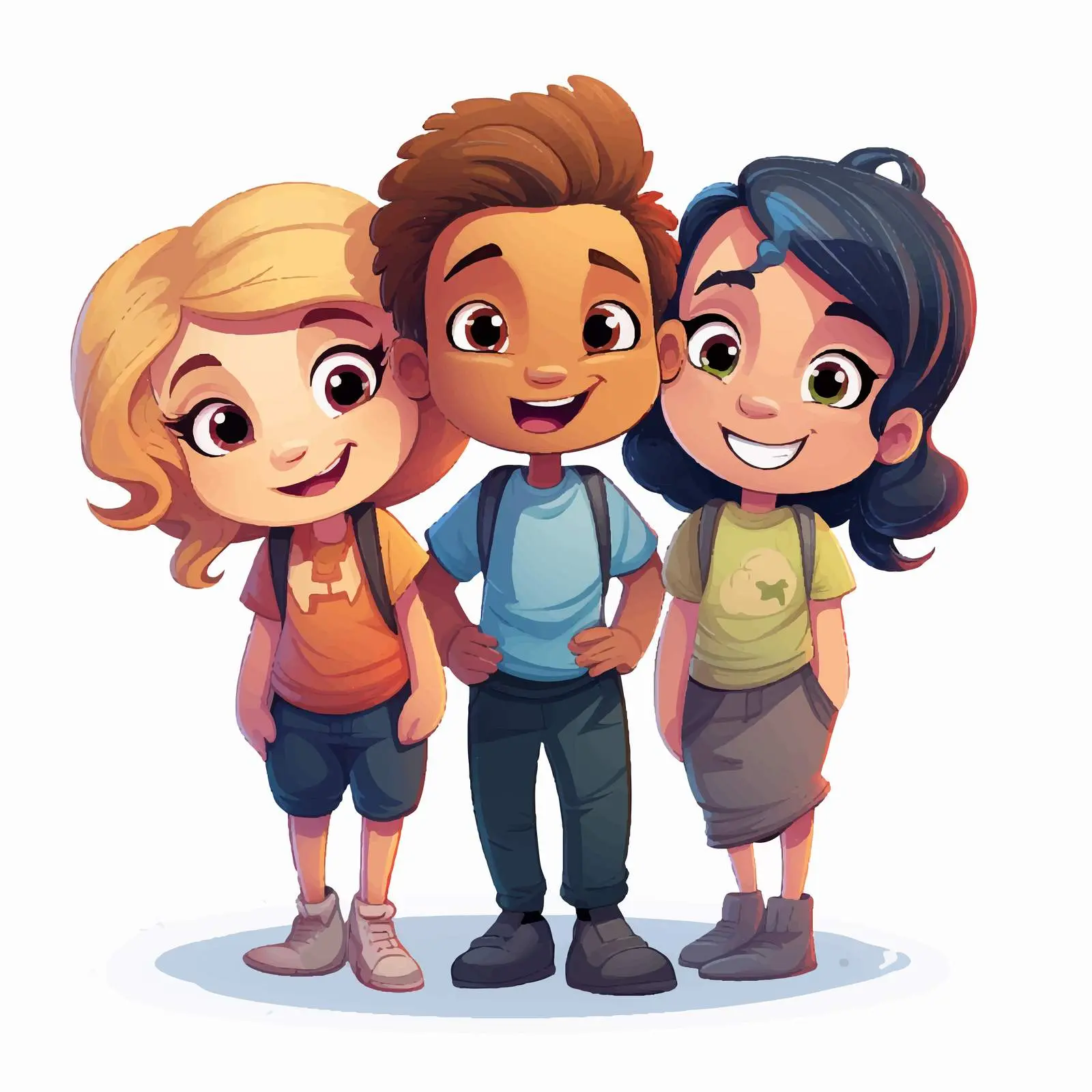 Four Friends Cartoon Vector Illustration — free download from Dotvec