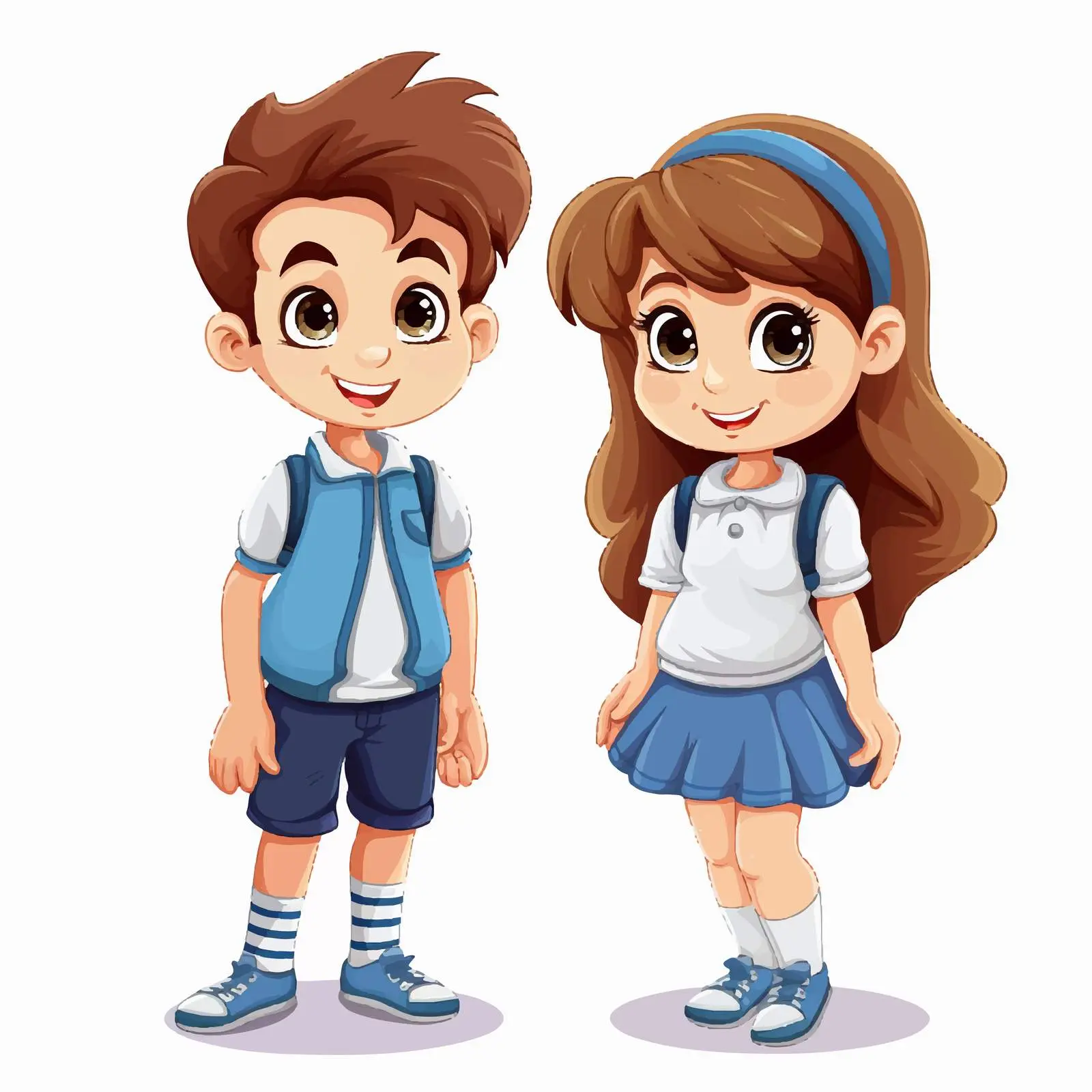 Boy and Girl Illustration on White Background — free download from Dotvec