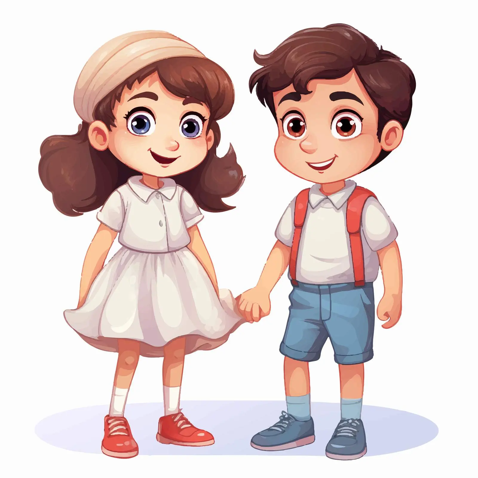Boy and Girl Illustration on White Background — free download from Dotvec
