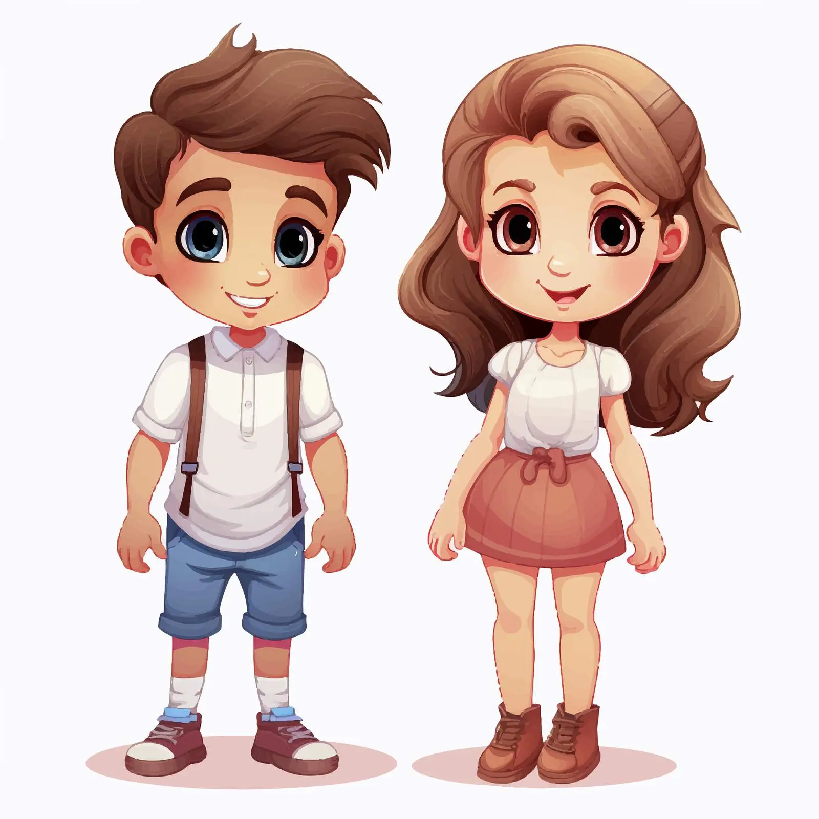 Boy and Girl Illustration on White Background — free download from Dotvec