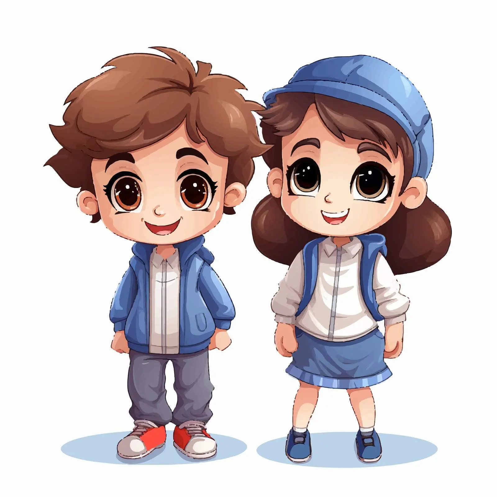 Boy and Girl Illustration on White Background — free download from Dotvec