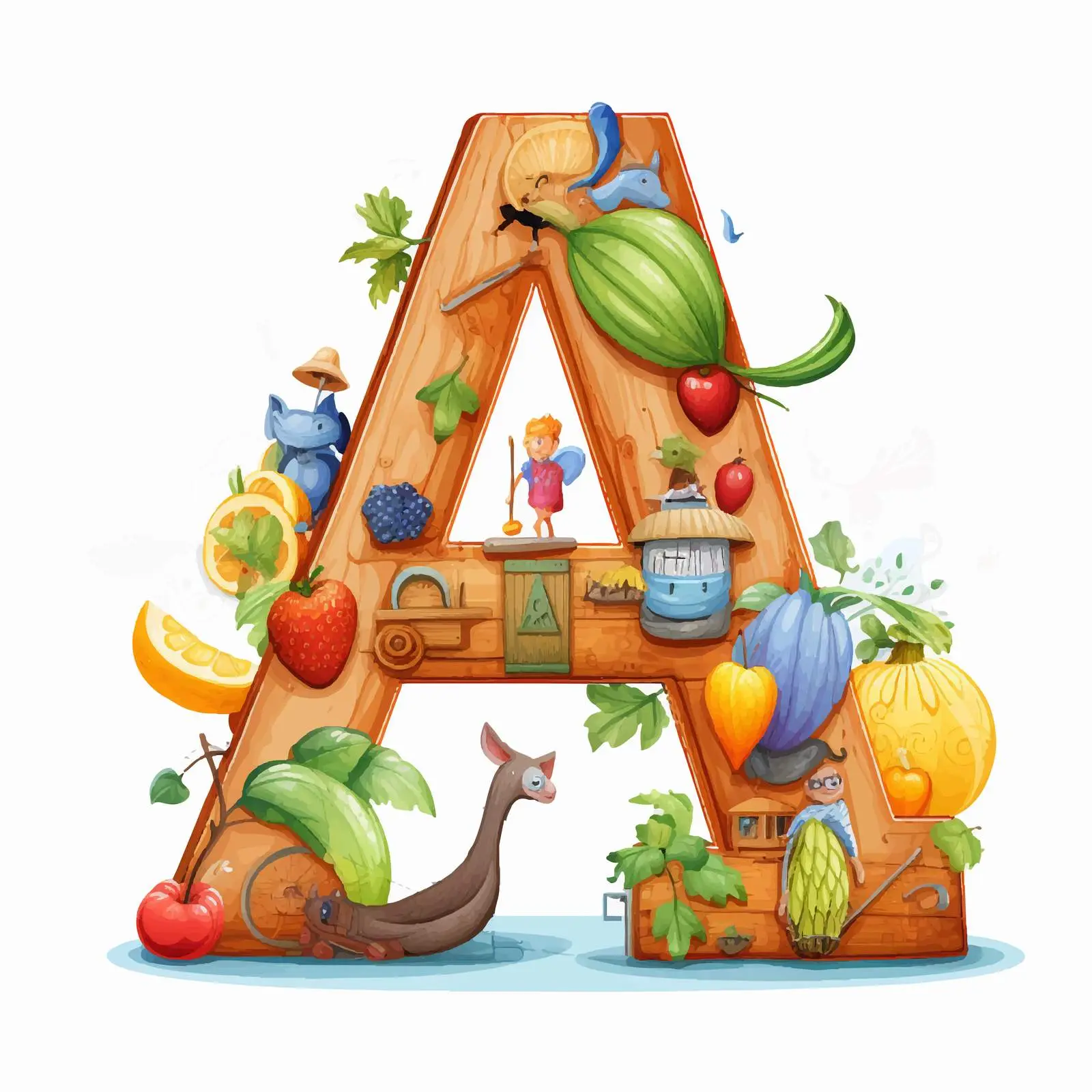 Cartoon Alphabet Illustration on White Background — free download from Dotvec