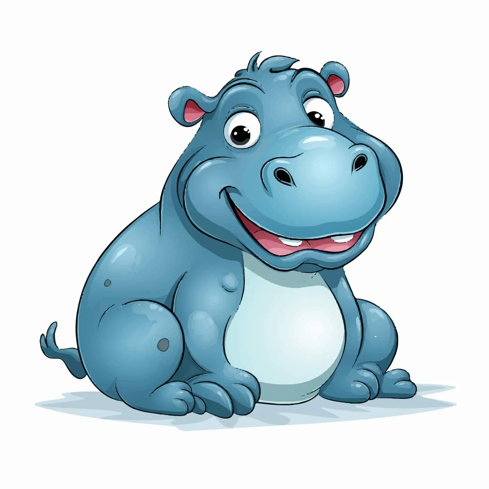 Animated Hippo Cartoon Vector Illustration — free download from Dotvec