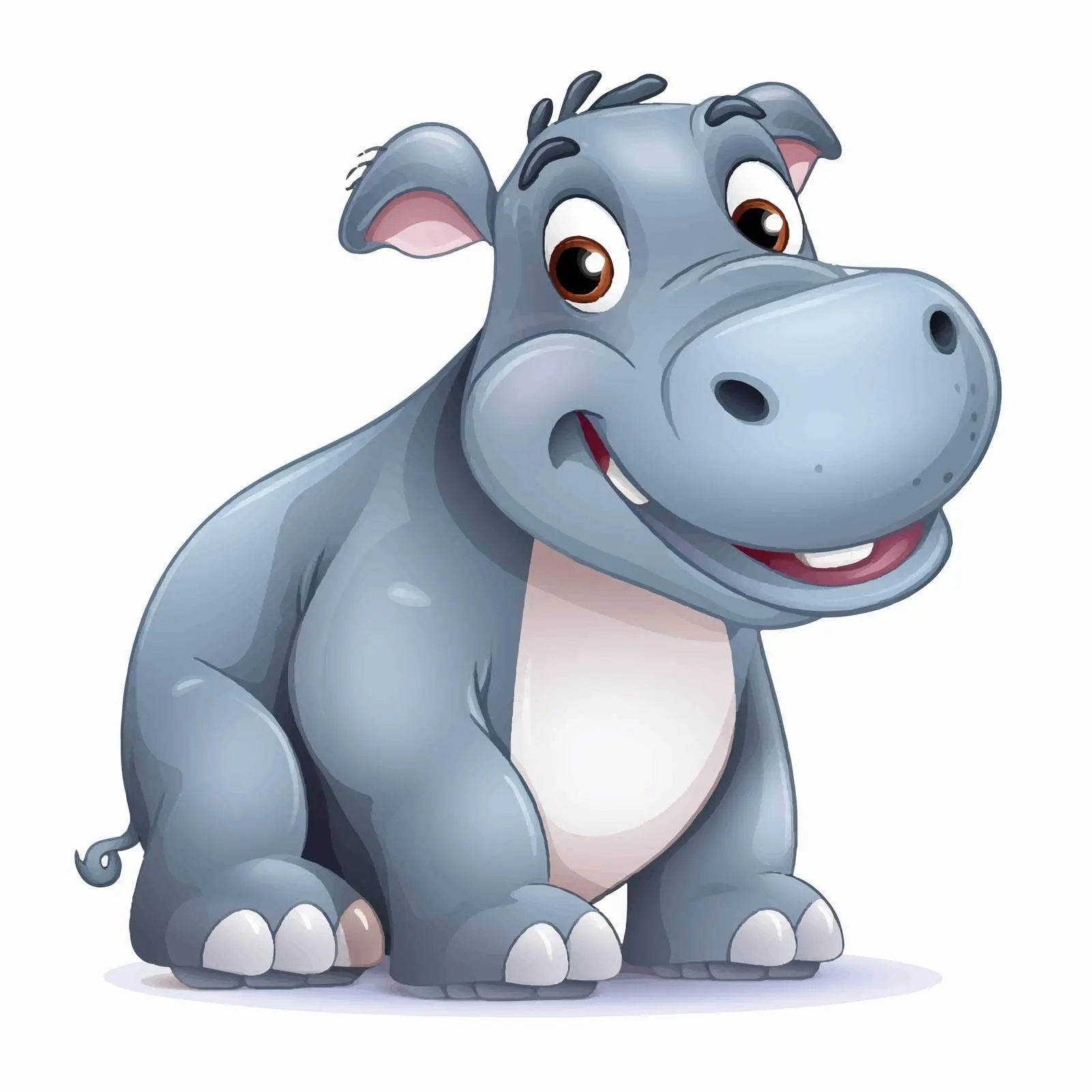Cartoon Animated Hippo Vector Illustration — free download from Dotvec