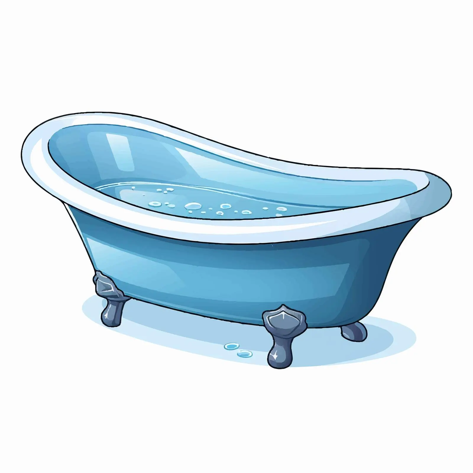 Stylish Bathtub Illustration on White Background – free bathroom decor image from Dotvec