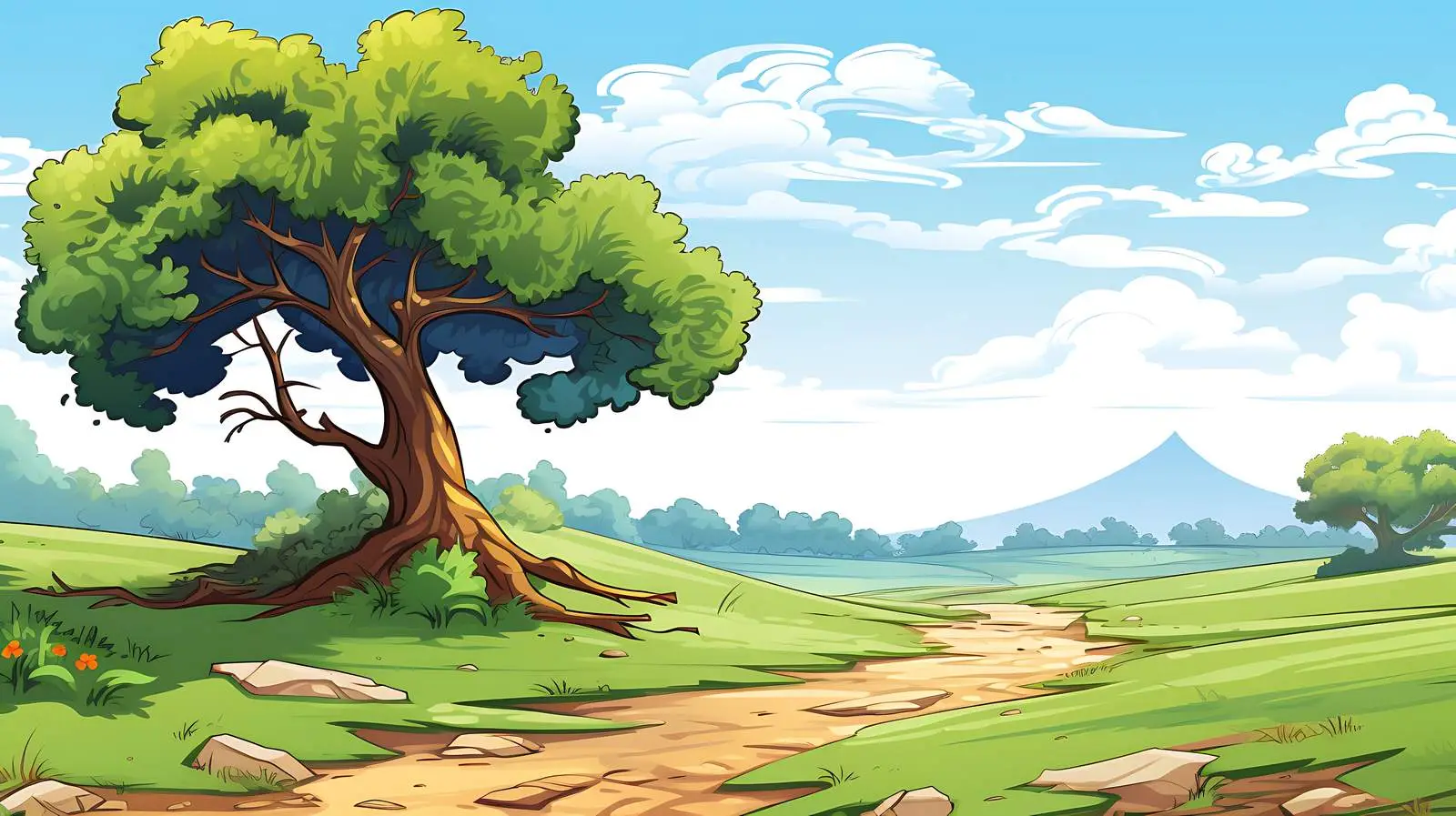 Serene Landscape with Tree — free download from Dotvec