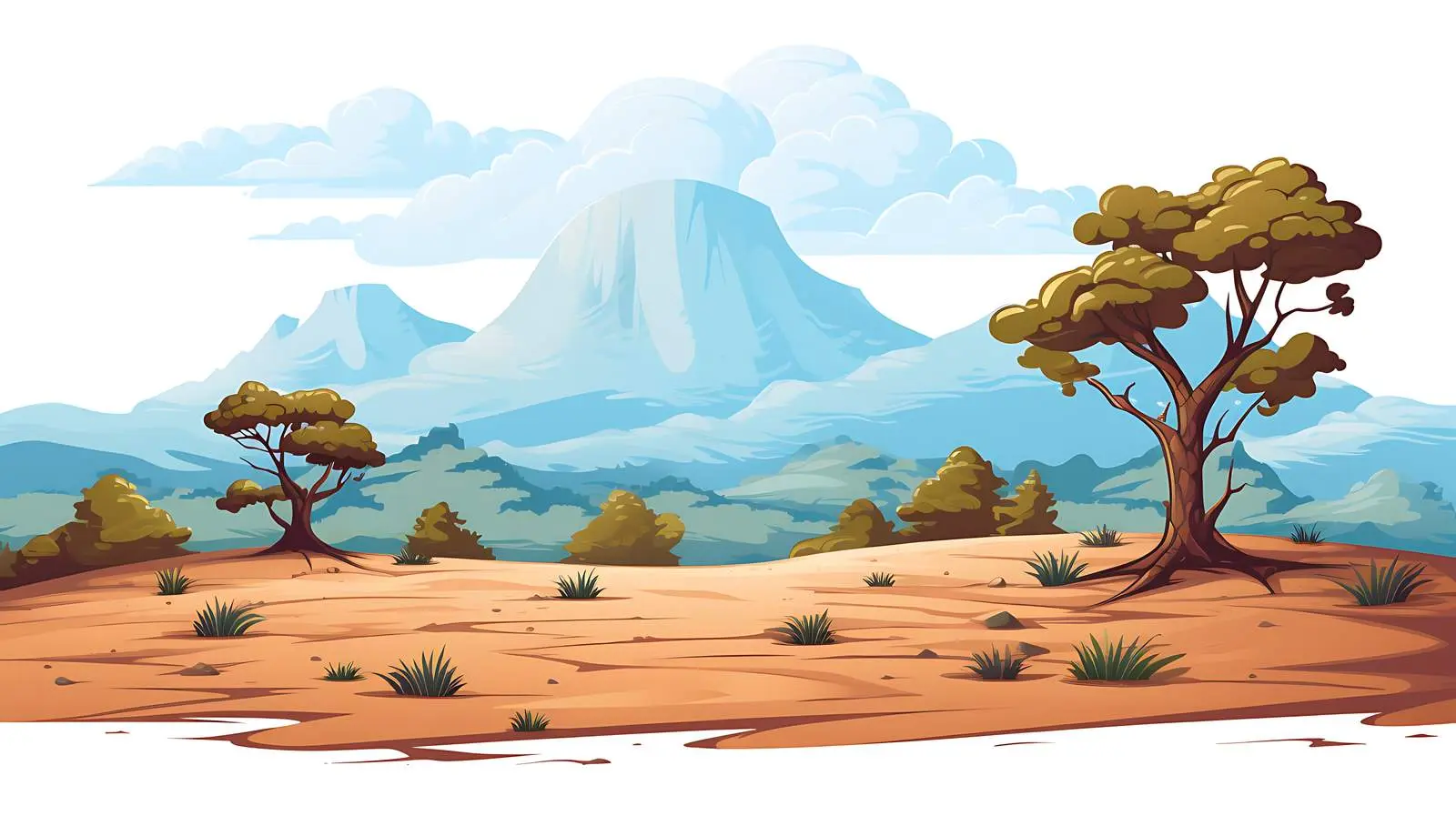 Serene Nature Landscape Illustration — free download from Dotvec