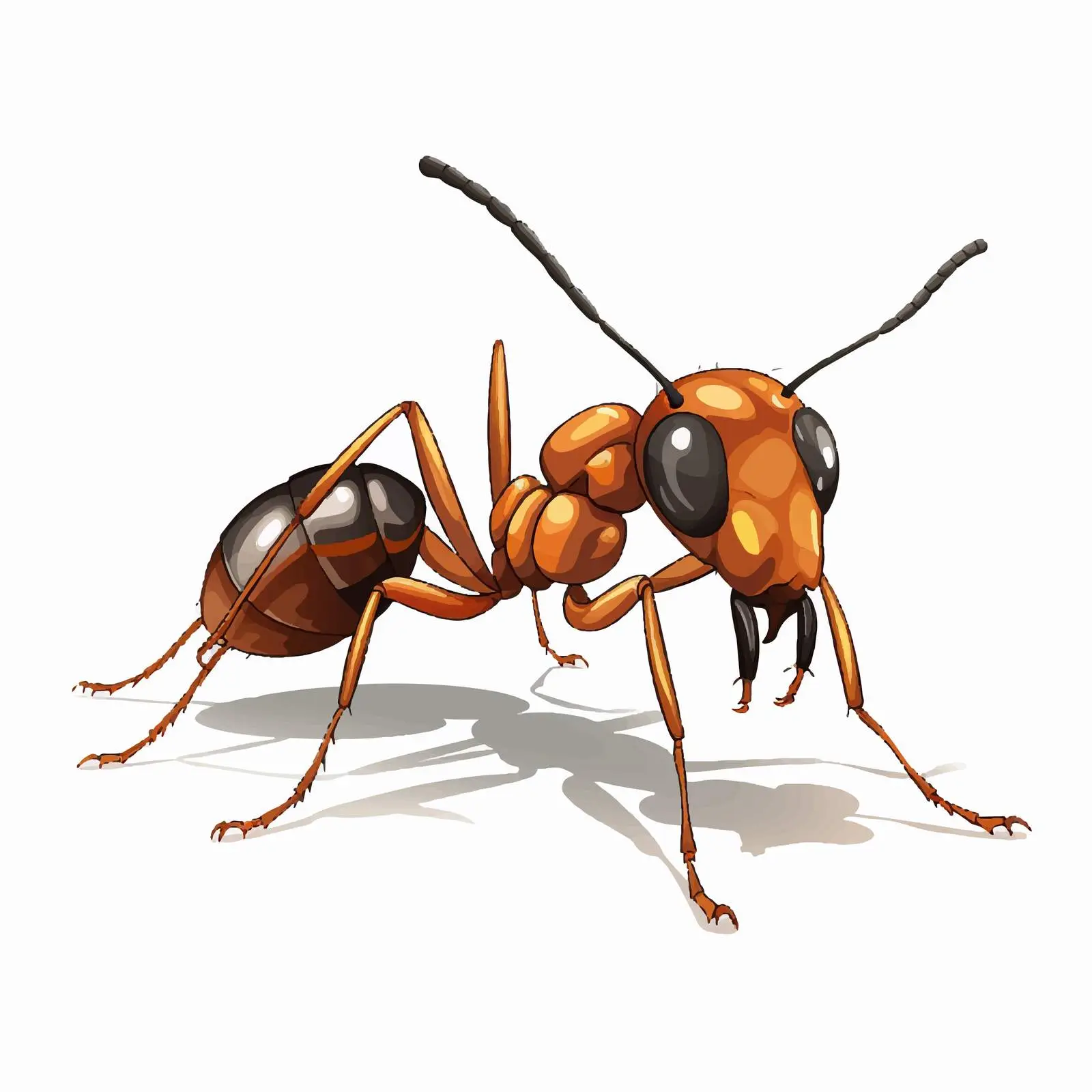 Big Ant Illustration on White Background – free stylized ant image from Dotvec