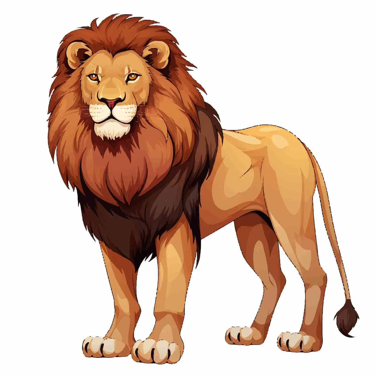 Big Lion Illustration on White Background – free illustration for prints image from Dotvec