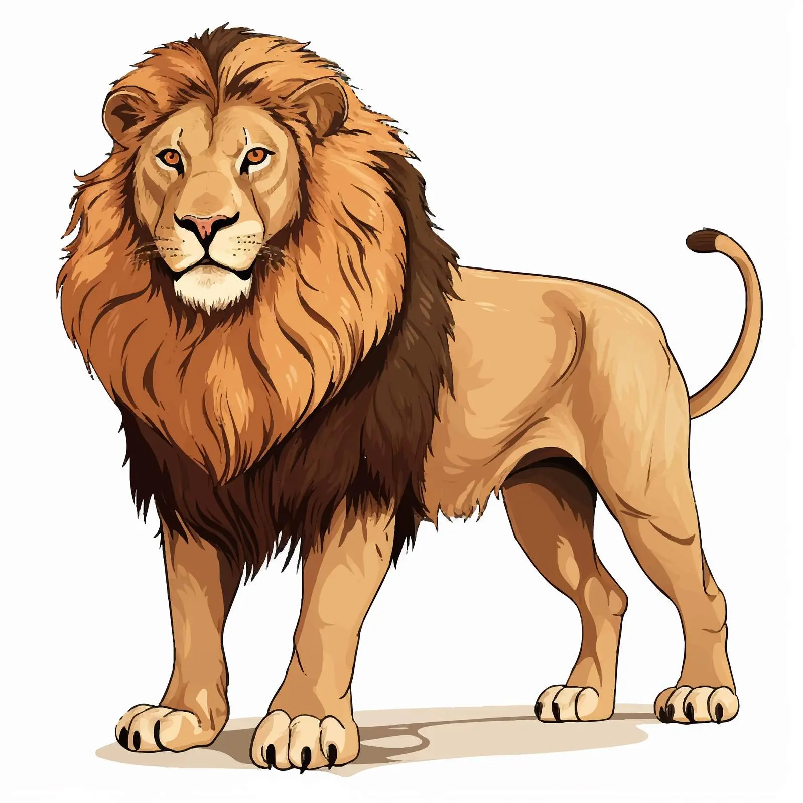 Big Lion Illustration on White Background – free fierce image from Dotvec