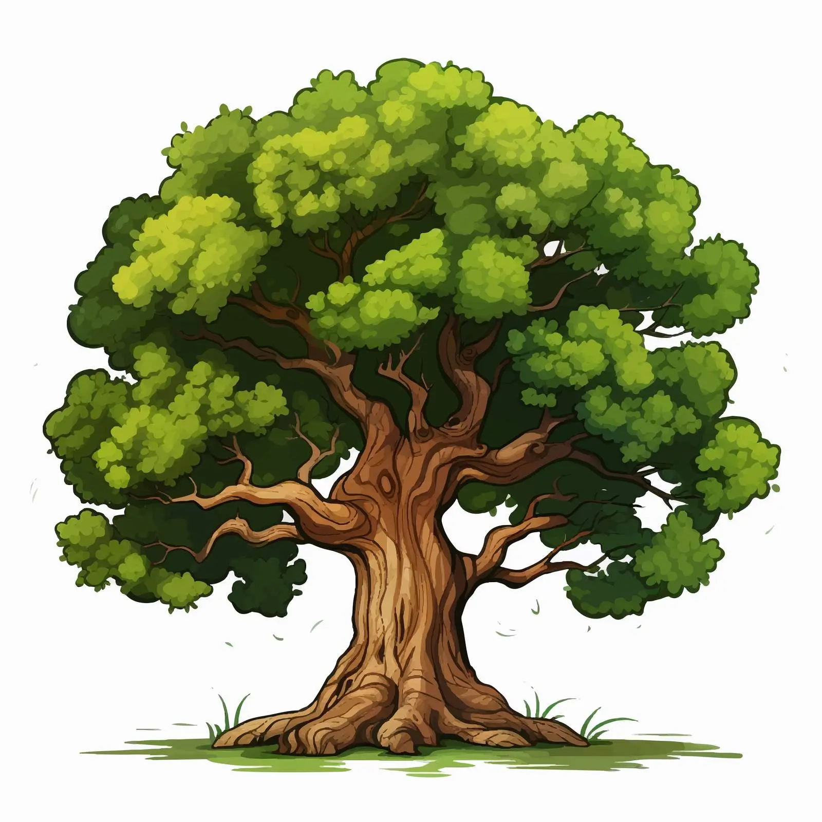 Big Old Tree Illustration on White Background — free download from Dotvec
