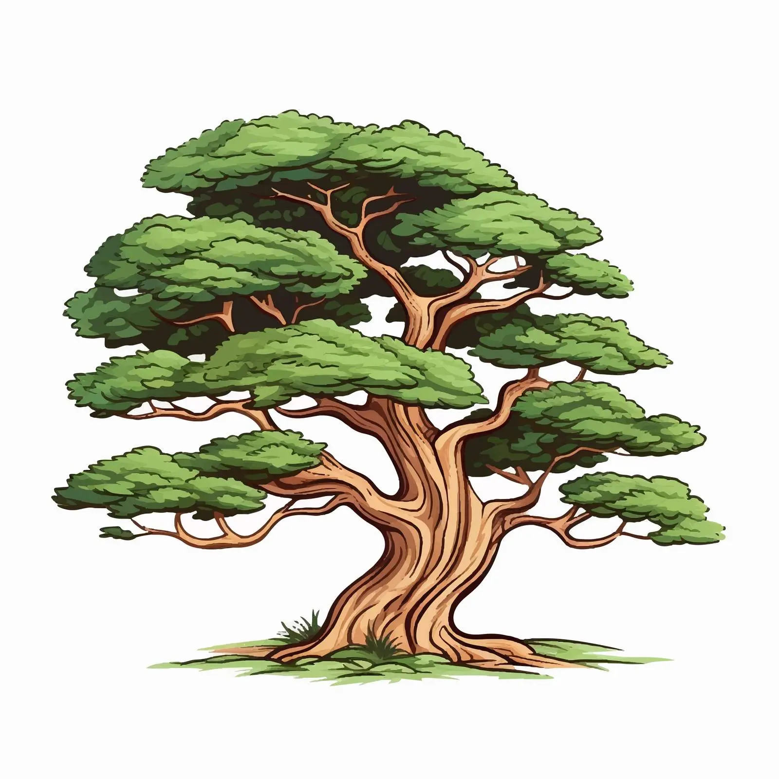 Big Pine Tree Cartoon Vector Illustration — free download from Dotvec