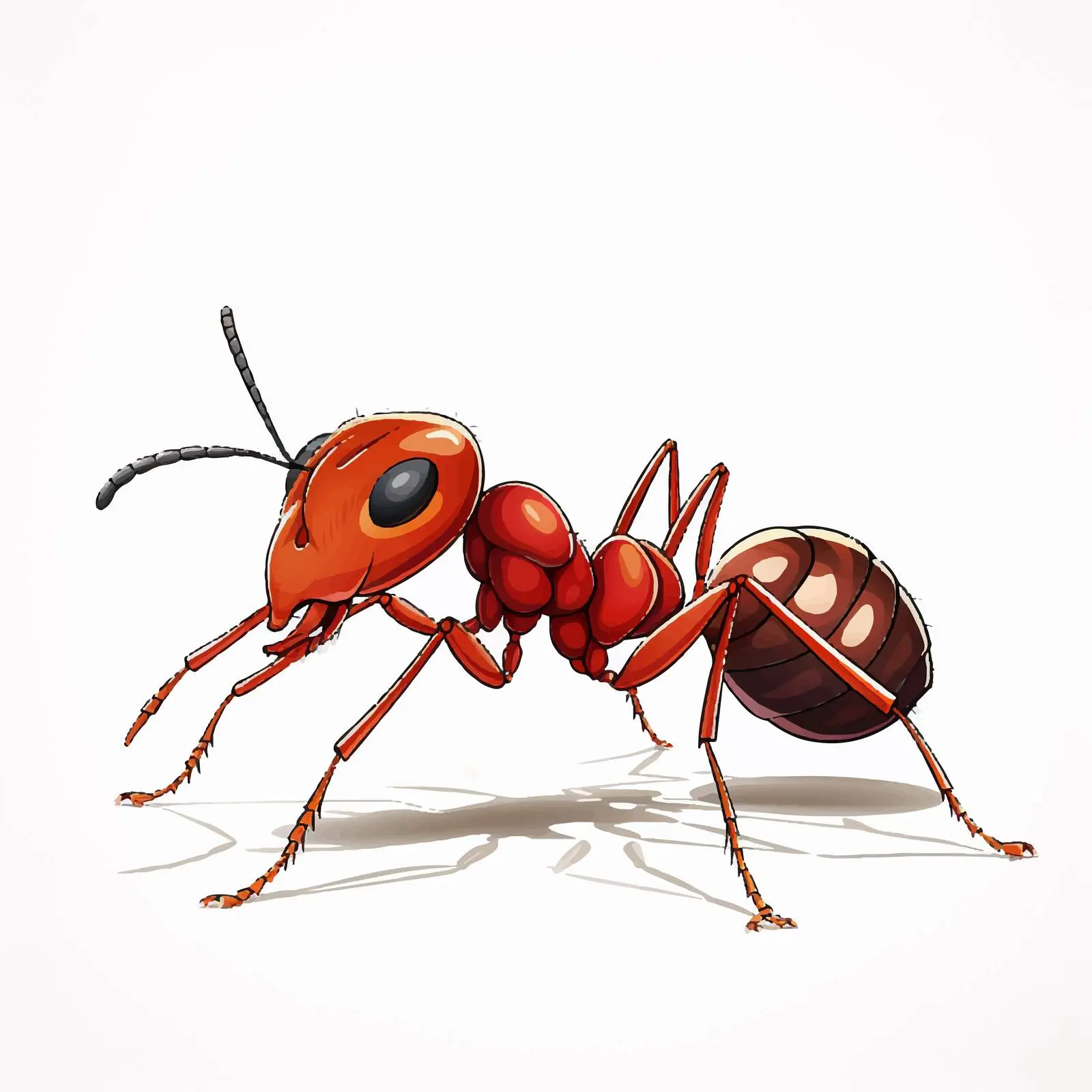 Big Red Ant Vector Illustration on White Background — free download from Dotvec