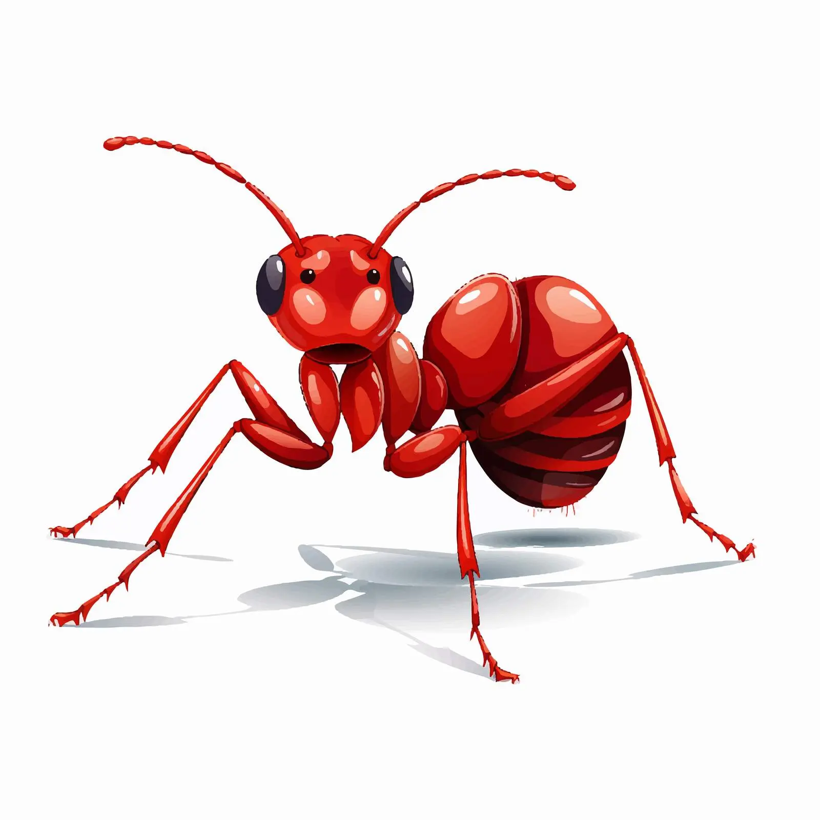 Big Red Ant Vector Illustration on White Background – free vector art design image from Dotvec