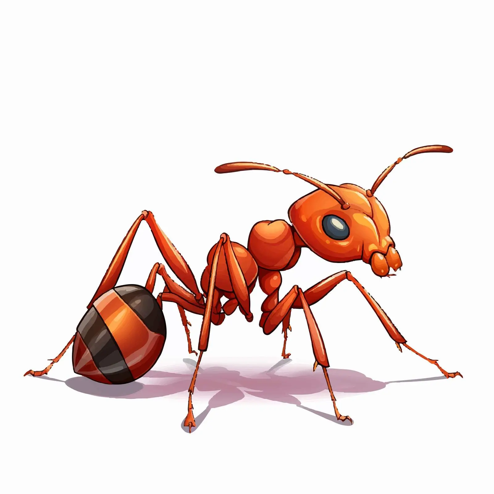 Big Red Ant Vector Illustration on White Background — free download from Dotvec