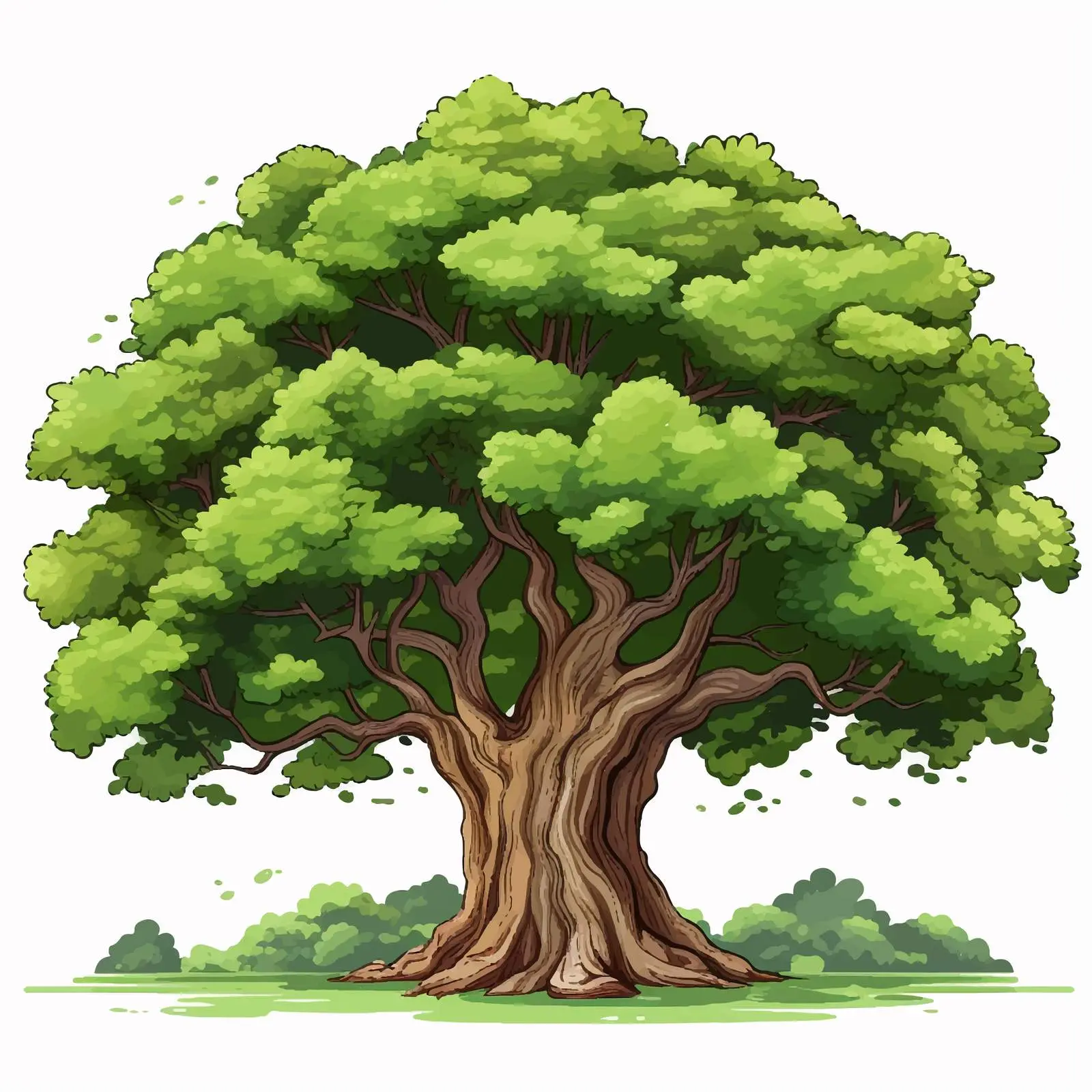 Large Tree Illustration on White Background — free download from Dotvec