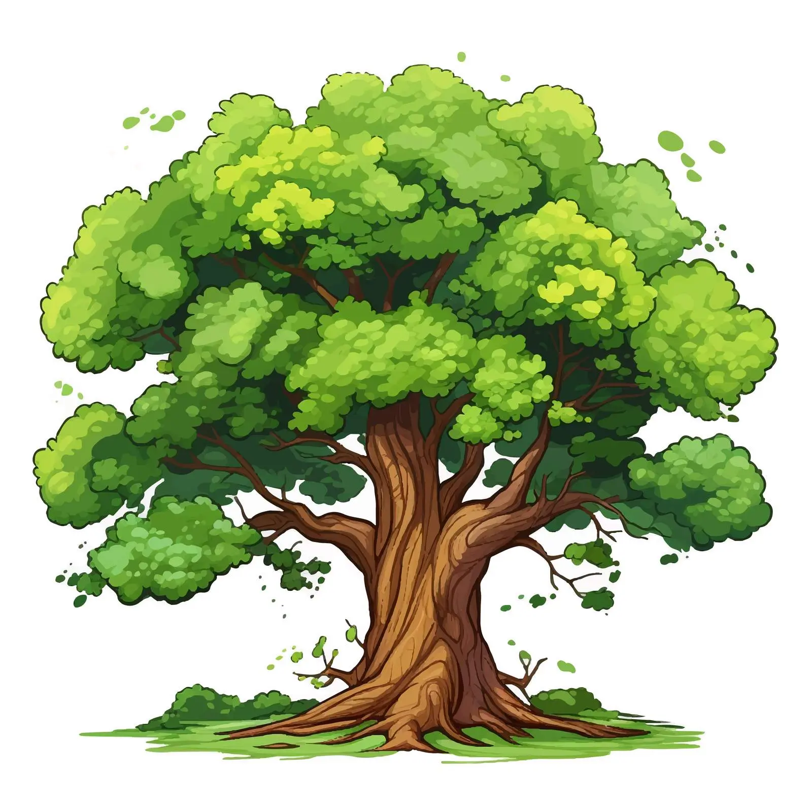 Big Tree Vector Illustration on White Background — free download from Dotvec