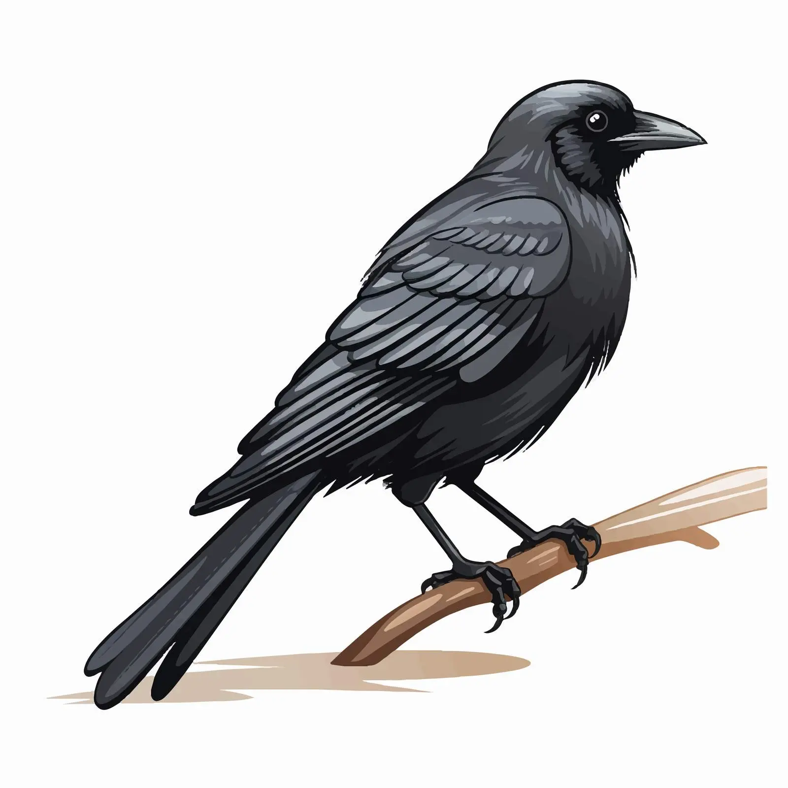 Black Bird Illustration on White Background — free download from Dotvec