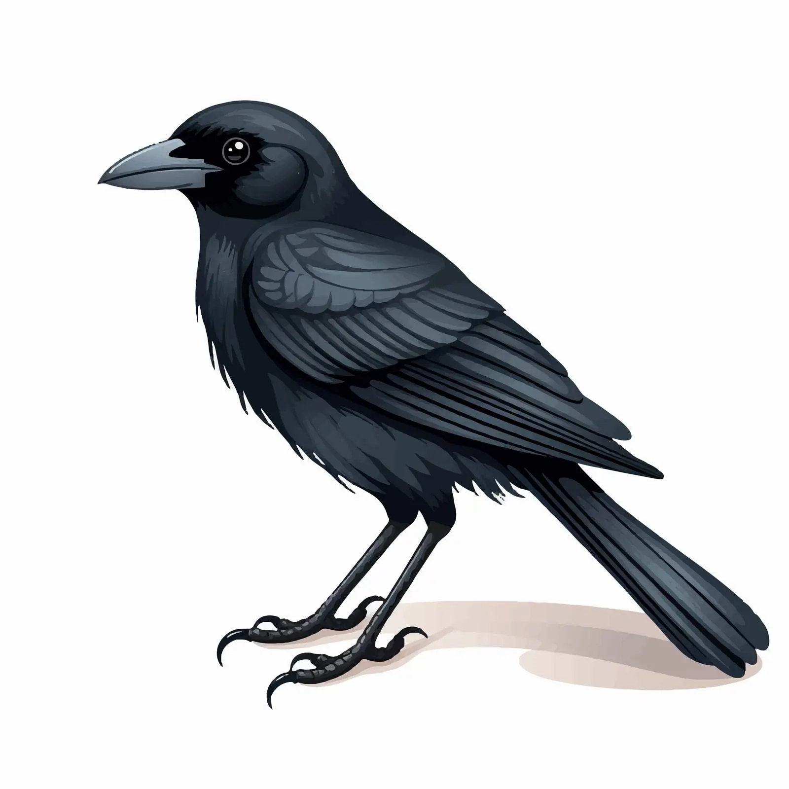 Cartoon Illustration of a Black Bird on White — free download from Dotvec