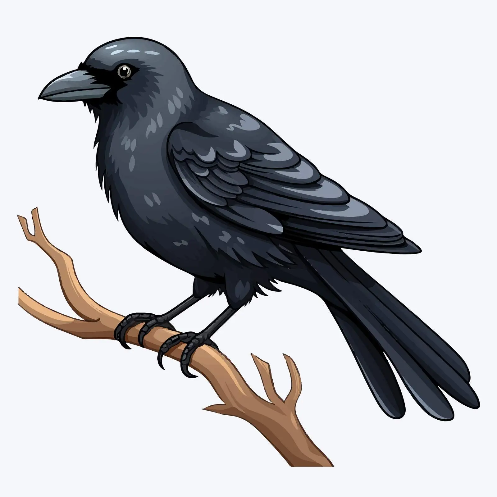 Black Bird Cartoon Vector Illustration — free download from Dotvec