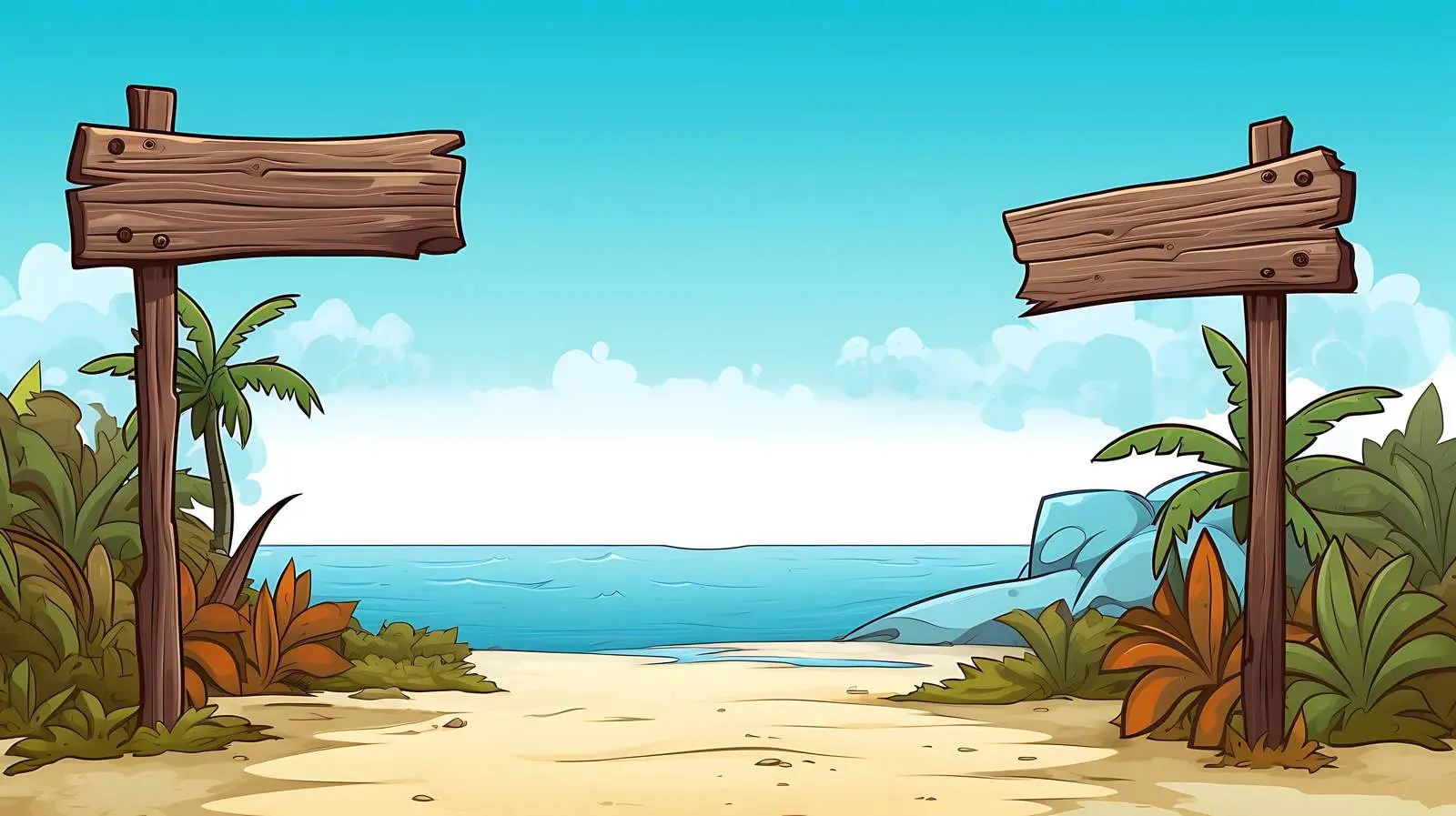 Beach Signpost Illustration — free download from Dotvec