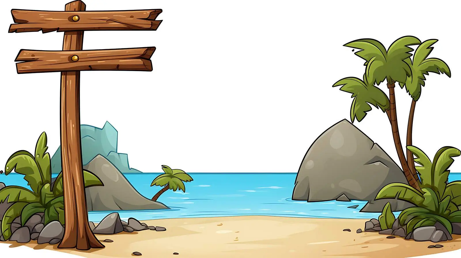 Beach Signpost Illustration — free download from Dotvec