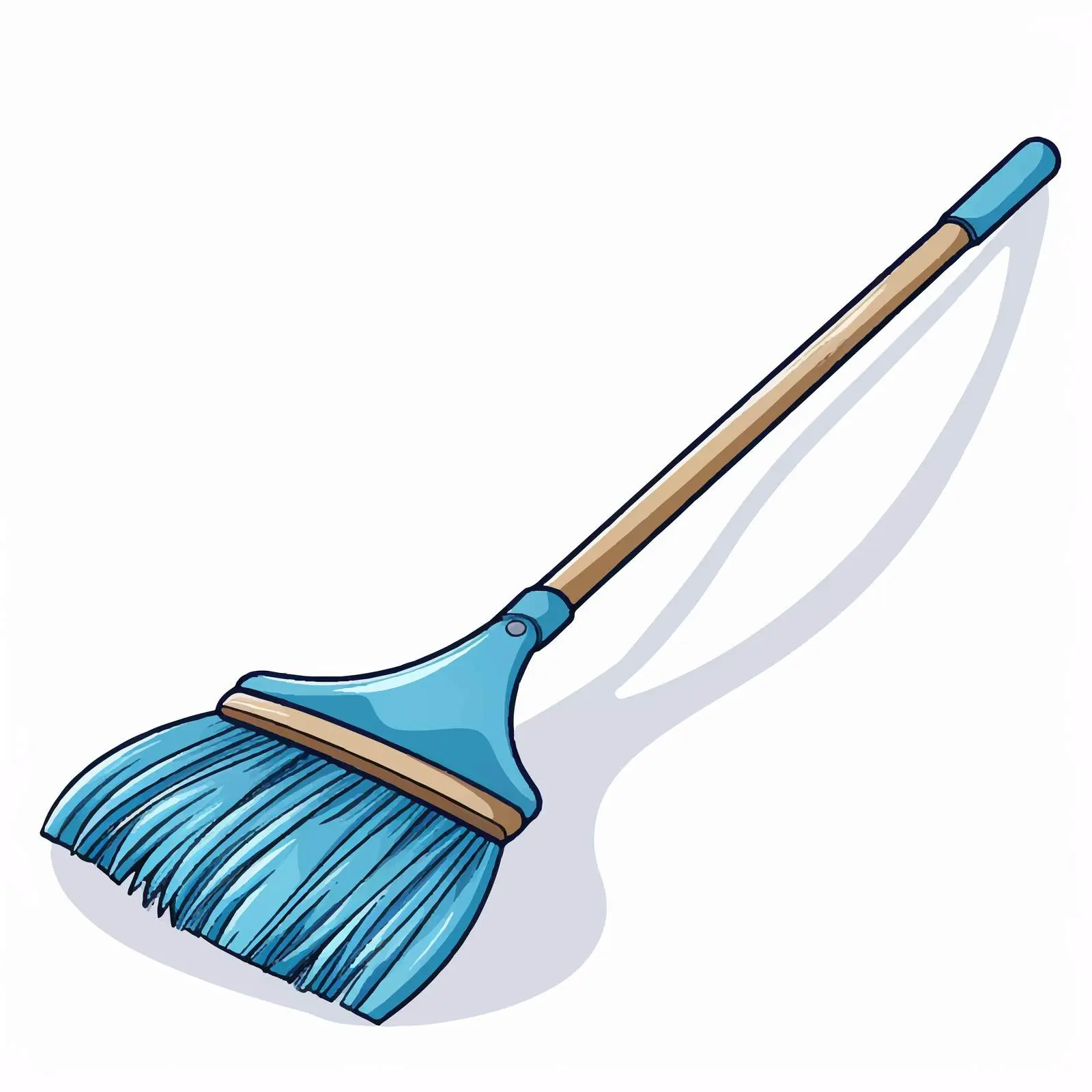 Blue Rake Illustration on White Background – free outdoor design image from Dotvec