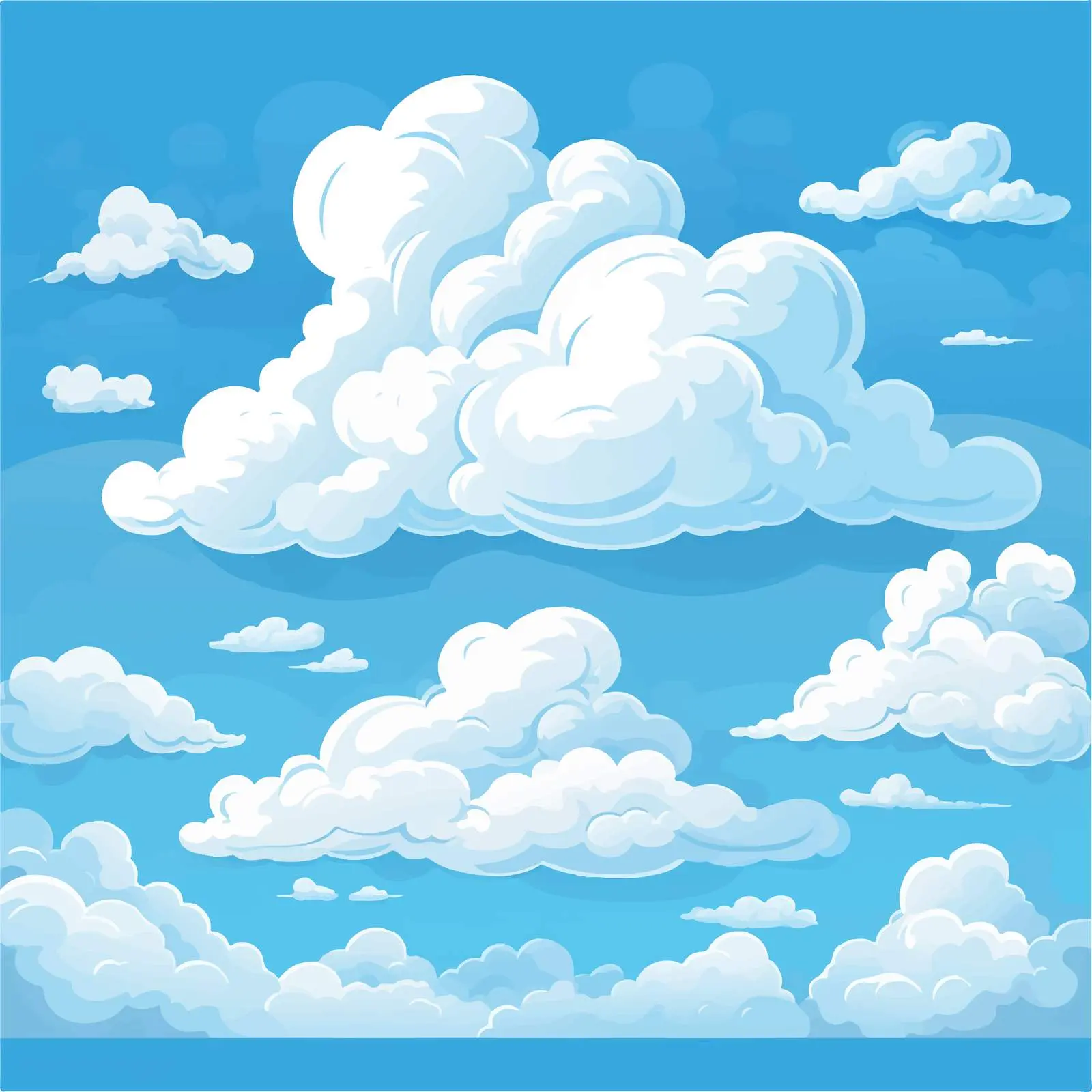 Blue Sky with White Clouds Vector Illustration — free download from Dotvec